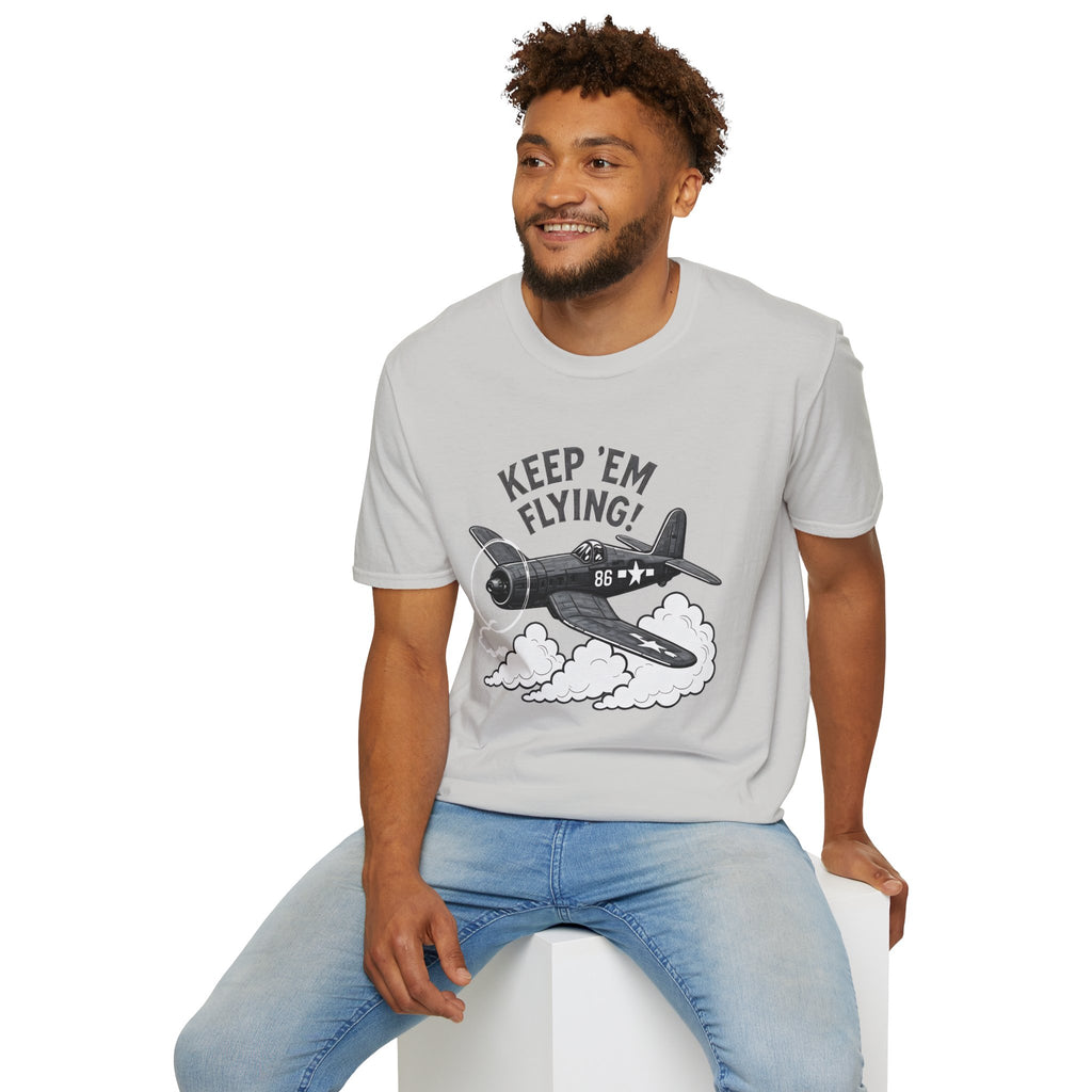F4U Corsair Premium T-Shirt – “Keep ’Em Flying!” Bent-Wing WWII Fighter Tee - Pilot gifts - warbird t-shirt