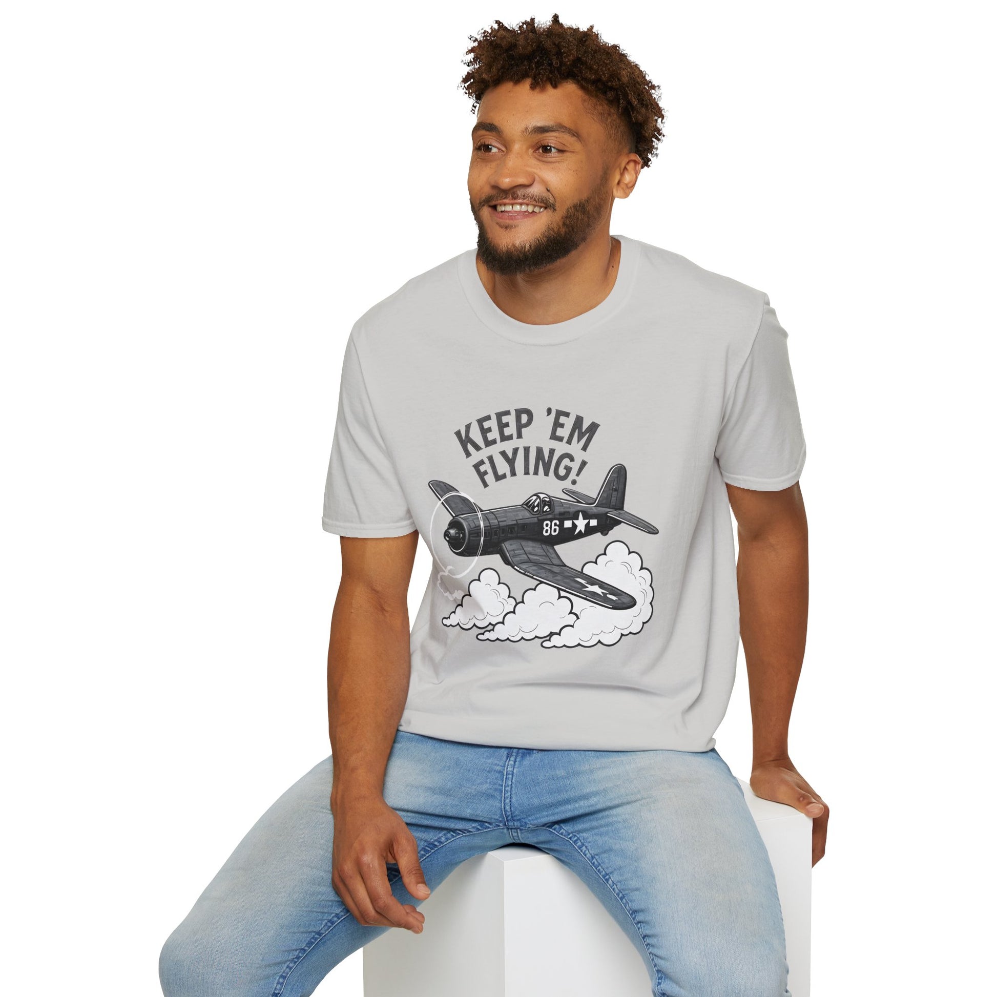 F4U Corsair Premium T-Shirt – “Keep ’Em Flying!” Bent-Wing WWII Fighter Tee - Pilot gifts - warbird t-shirt
