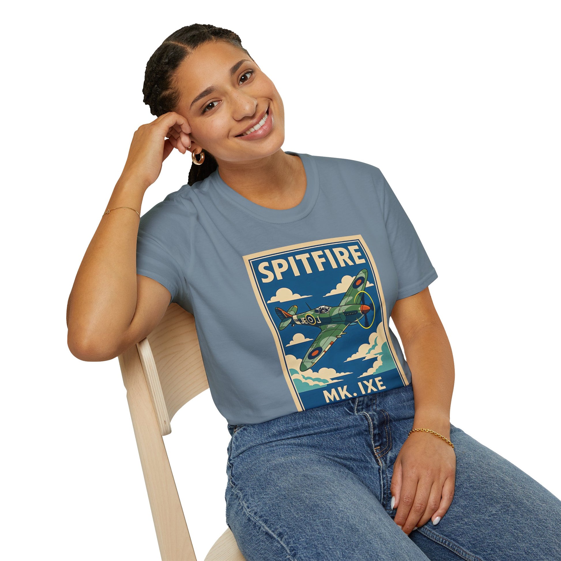 Spitfire Premium T-Shirt – British WWII Fighter Full Graphic Aviation Tee - Pilot gifts - warbird t-shirt