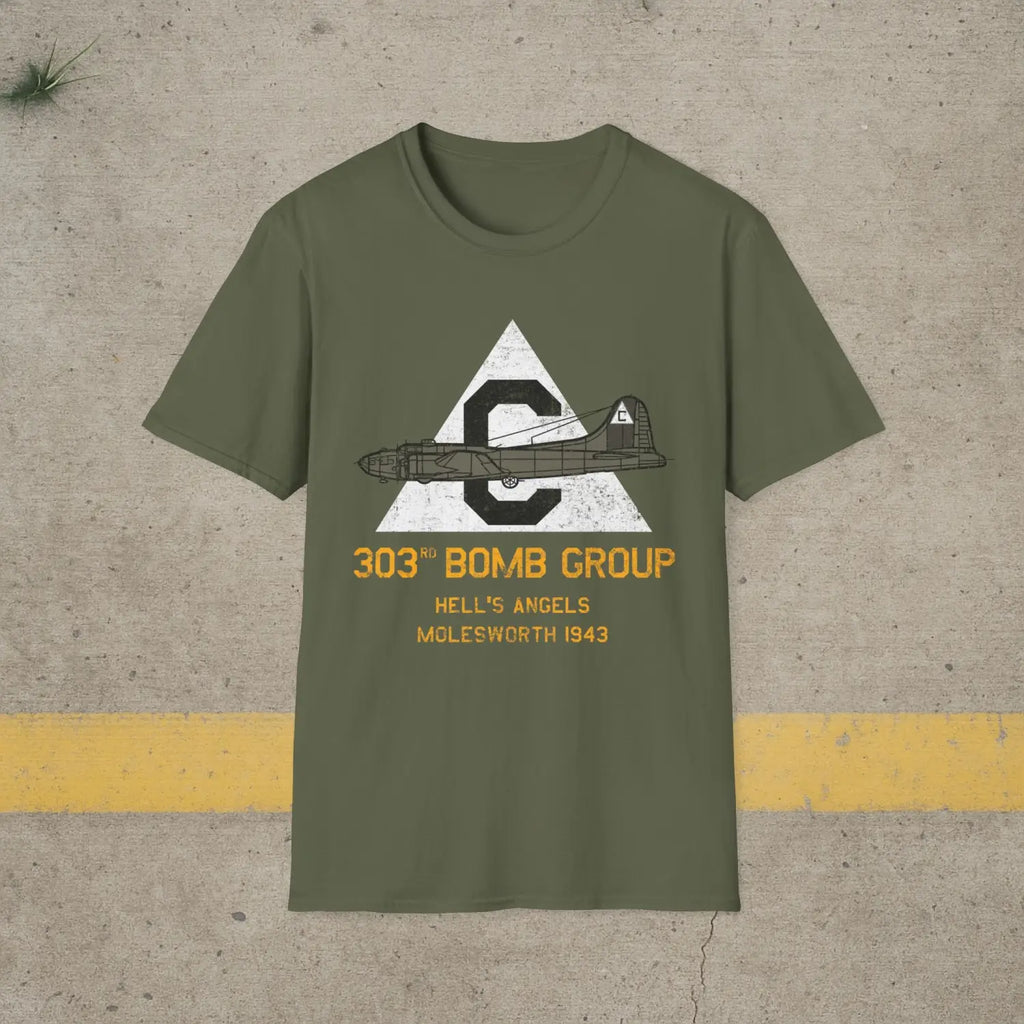 303rd Bomb Group “Hell’s Angels” WWII T-Shirt - Pilot gifts - warbird t-shirt