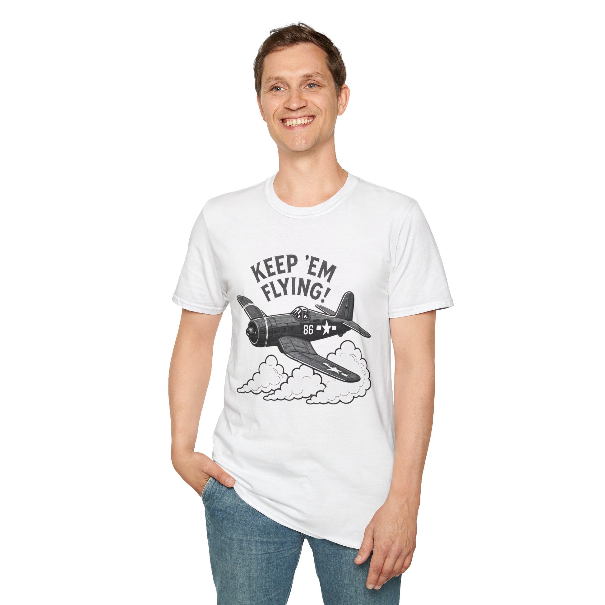 F4U Corsair Premium T-Shirt – “Keep ’Em Flying!” Bent-Wing WWII Fighter Tee - Pilot gifts - warbird t-shirt