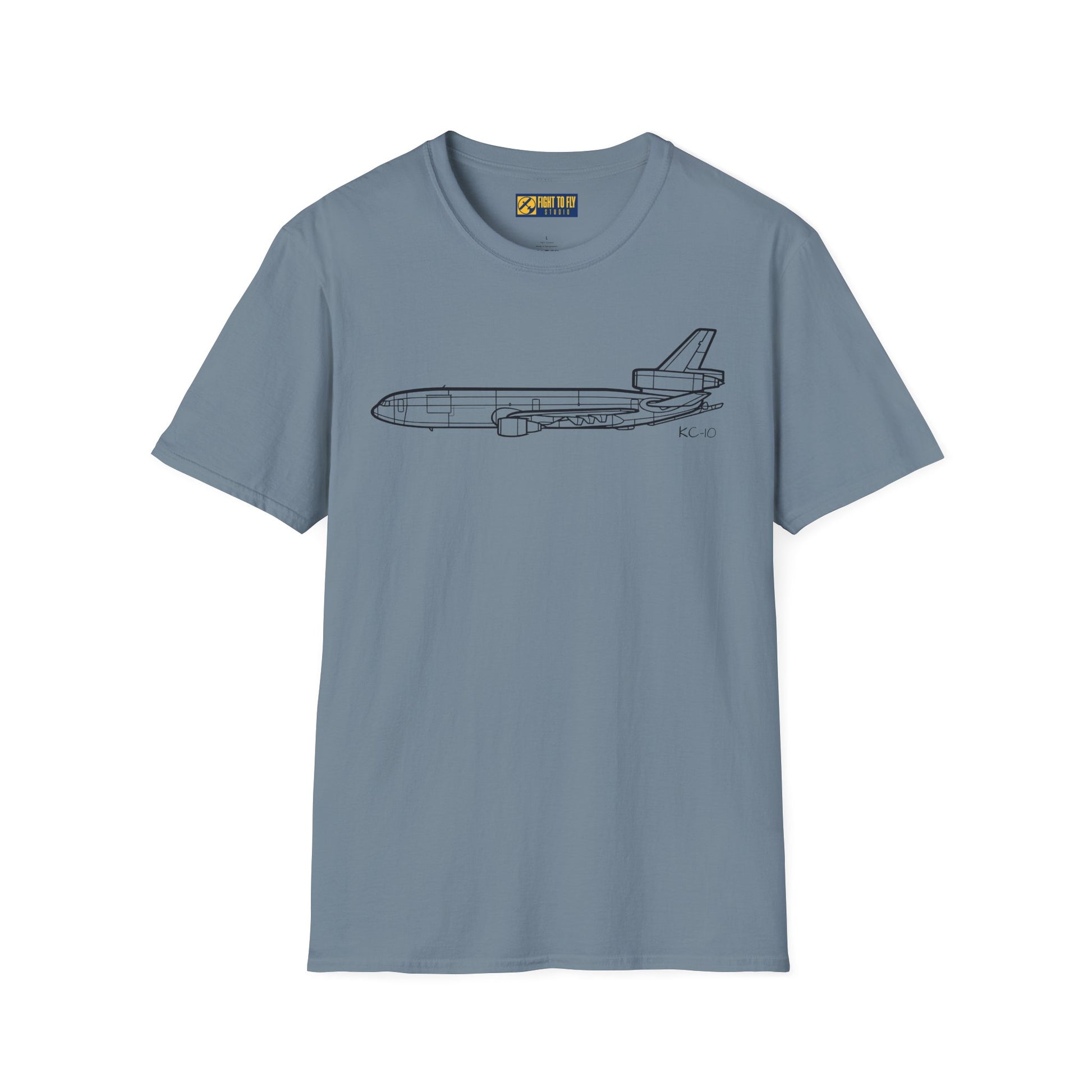 KC-10 T-Shirt – KC-10 Aerial Refueling Tanker Jet Side Profile Aviation Tee