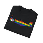 P-51 Mustang Progress Pride Airplane Silhouette T-Shirt