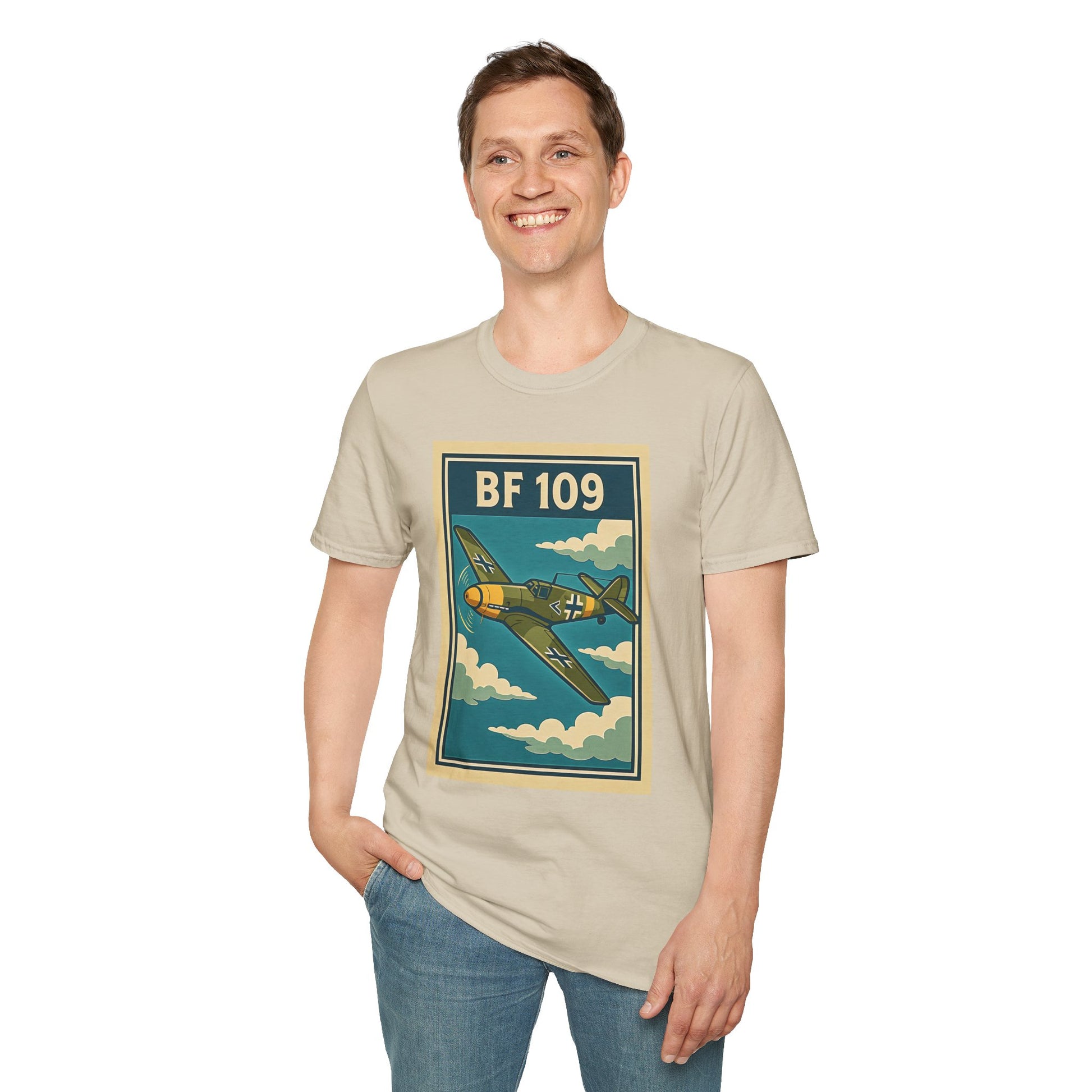 Bf 109 Premium T-Shirt – Iconic WWII Fighter Full Print Aviation Tee - Pilot gifts - warbird t-shirt