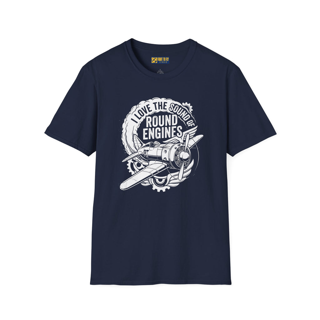 I Love the Sound of Round Engines Retro Aviation Tee