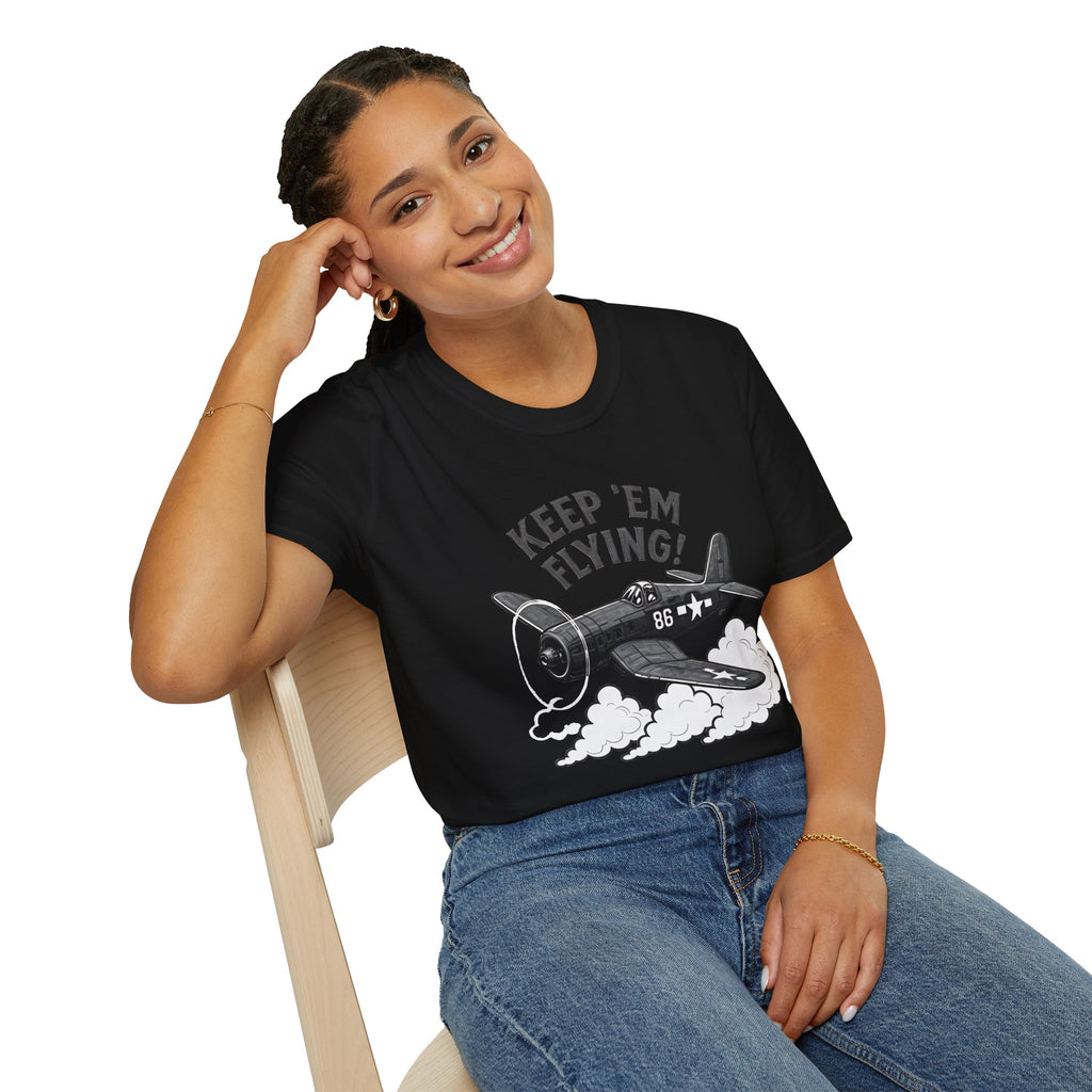 F4U Corsair Premium T-Shirt – “Keep ’Em Flying!” Bent-Wing WWII Fighter Tee - Pilot gifts - warbird t-shirt
