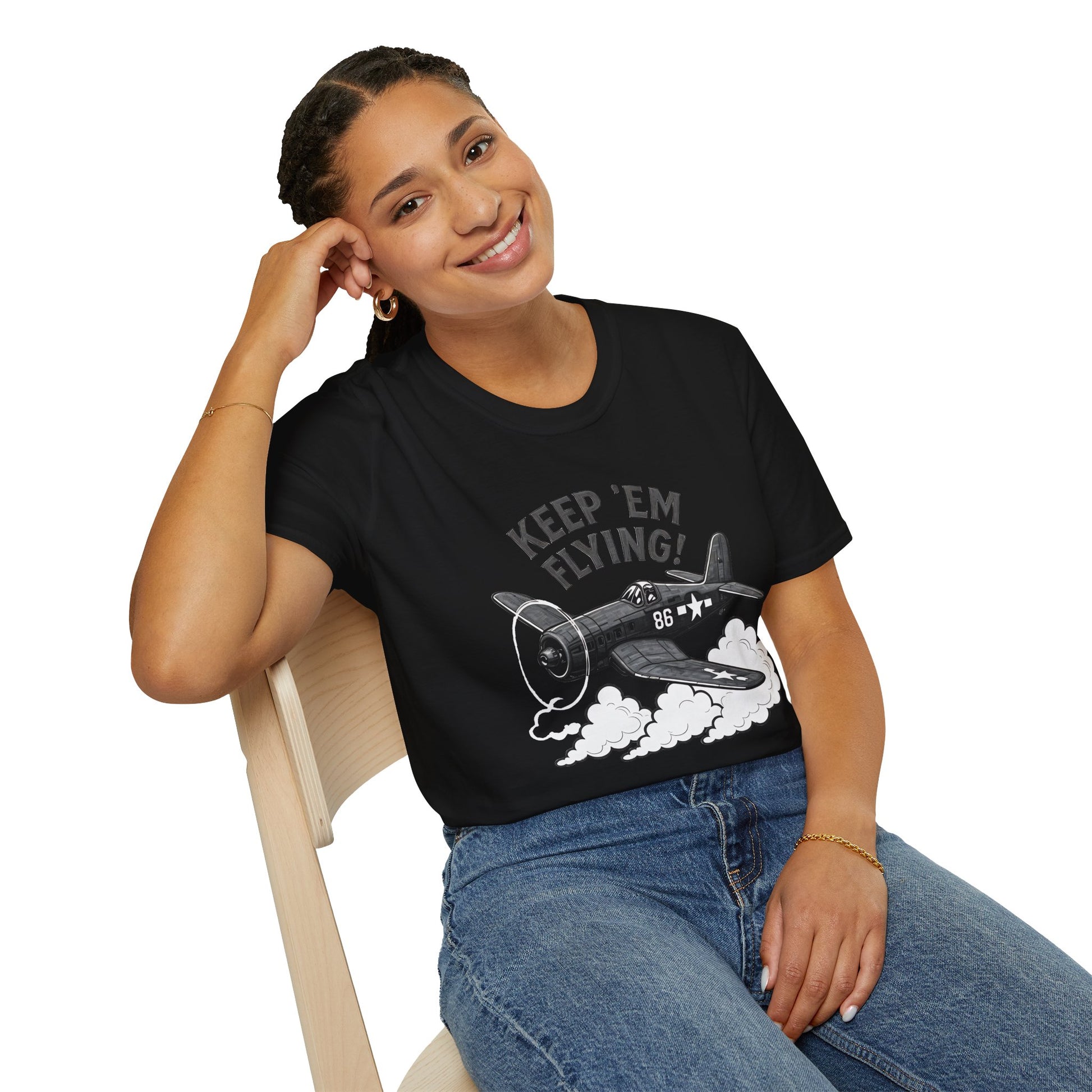 F4U Corsair Premium T-Shirt – “Keep ’Em Flying!” Bent-Wing WWII Fighter Tee - Pilot gifts - warbird t-shirt