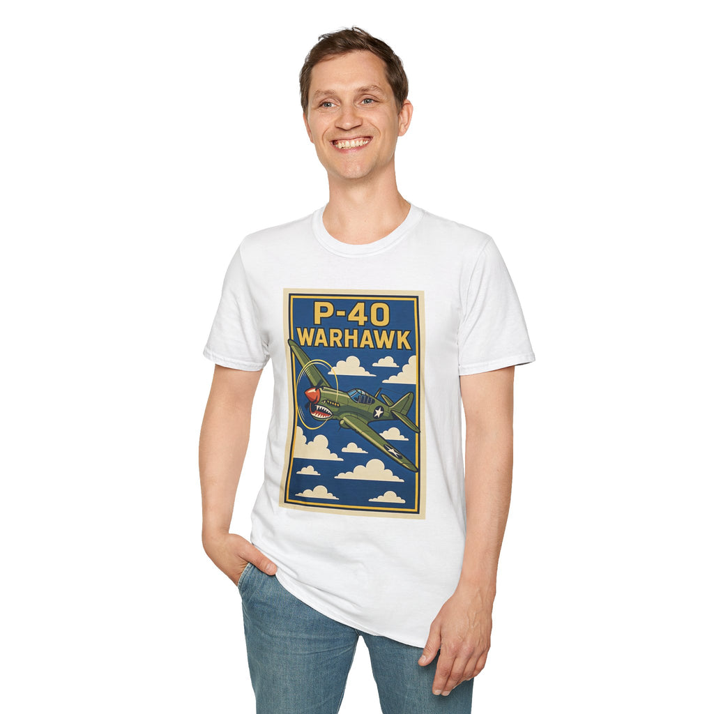 P-40 Premium T-Shirt – Iconic WWII Fighter Full Graphic Aviation Tee - Pilot gifts - warbird t-shirt
