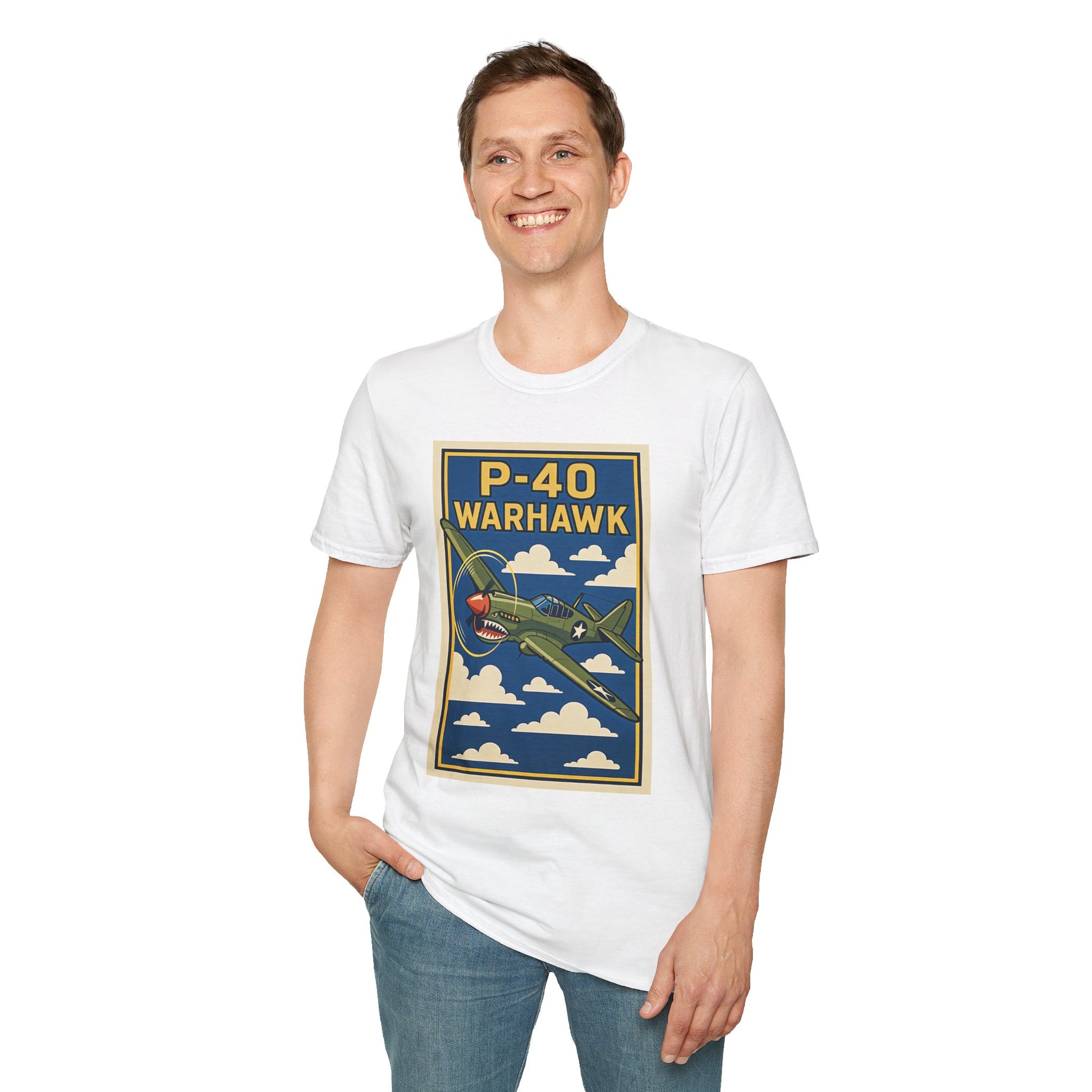 P-40 Premium T-Shirt – Iconic WWII Fighter Full Graphic Aviation Tee - Pilot gifts - warbird t-shirt