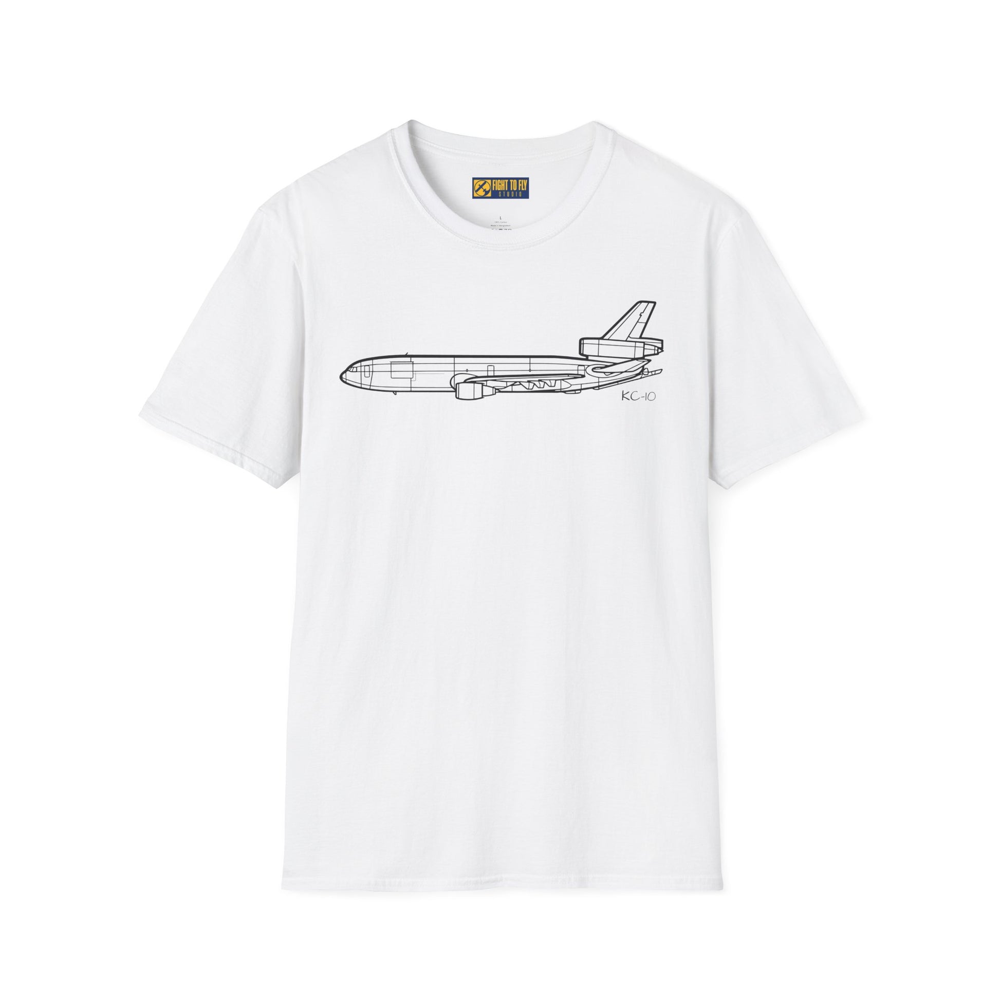 KC-10 T-Shirt – KC-10 Aerial Refueling Tanker Jet Side Profile Aviation Tee