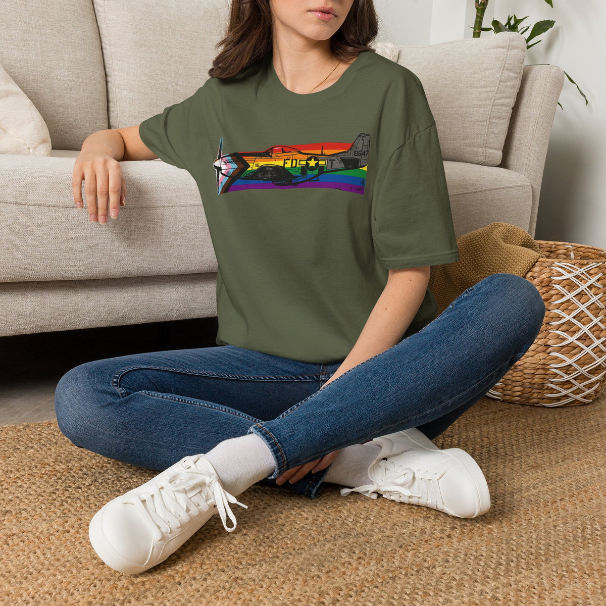 P-51 Mustang Progress Pride Vintage Warbird T-Shirt