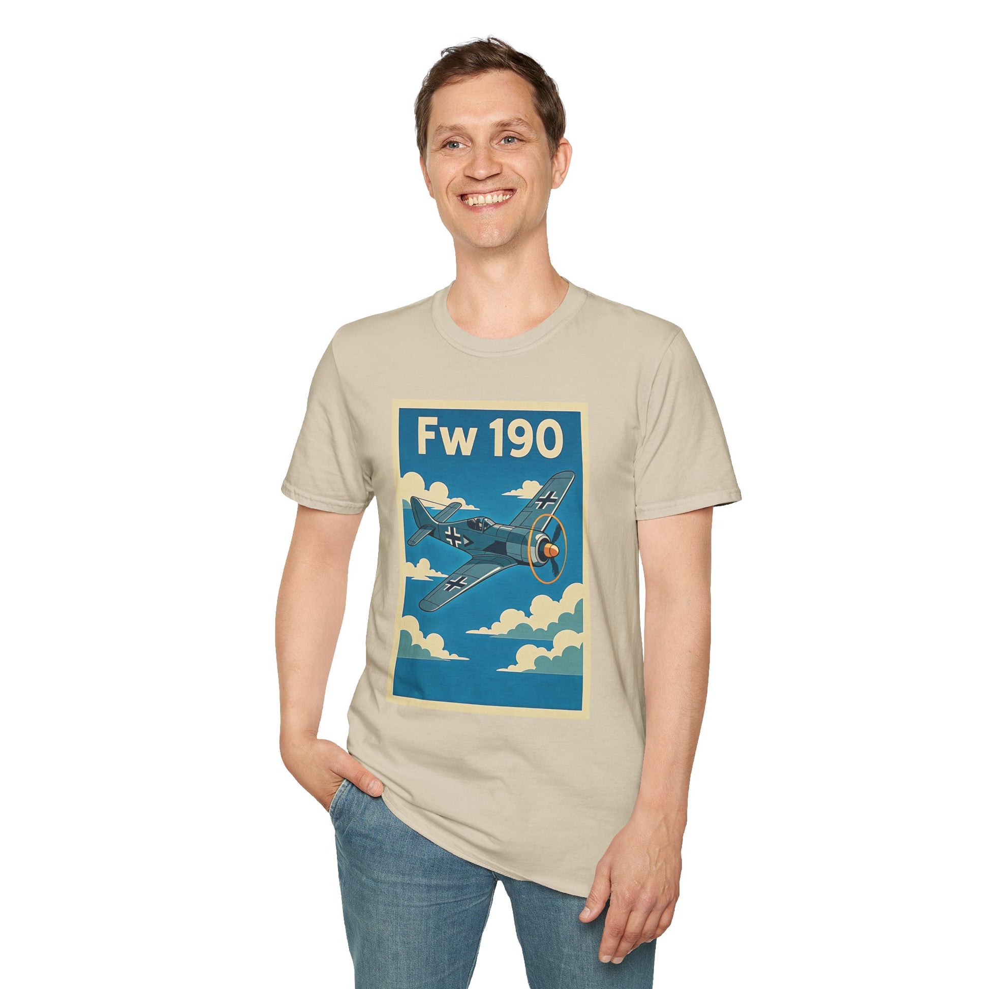 Fw 190 Premium T-Shirt – Focke-Wulf Fighter Full Graphic WWII Aviation Tee - Pilot gifts - warbird t-shirt