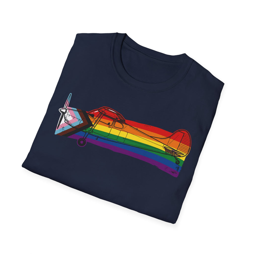 Title Cessna 170 Progress Pride Vintage Airplane Ribbo T-Shirt