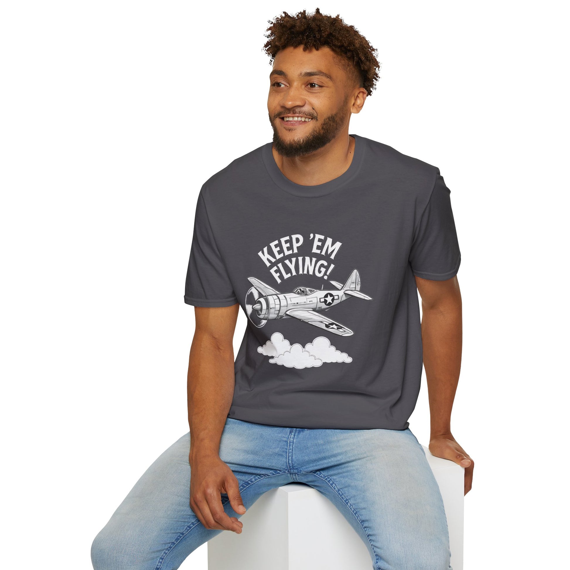 P-47 Premium T-Shirt – “Keep ’Em Flying!” WWII Jug Fighter Graphic Tee - Pilot gifts - warbird t-shirt