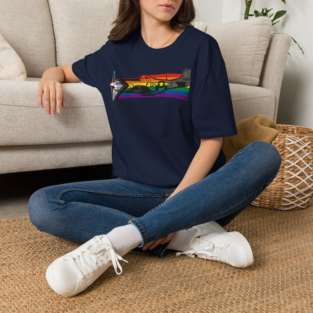 P-51 Mustang Progress Pride Vintage Warbird T-Shirt