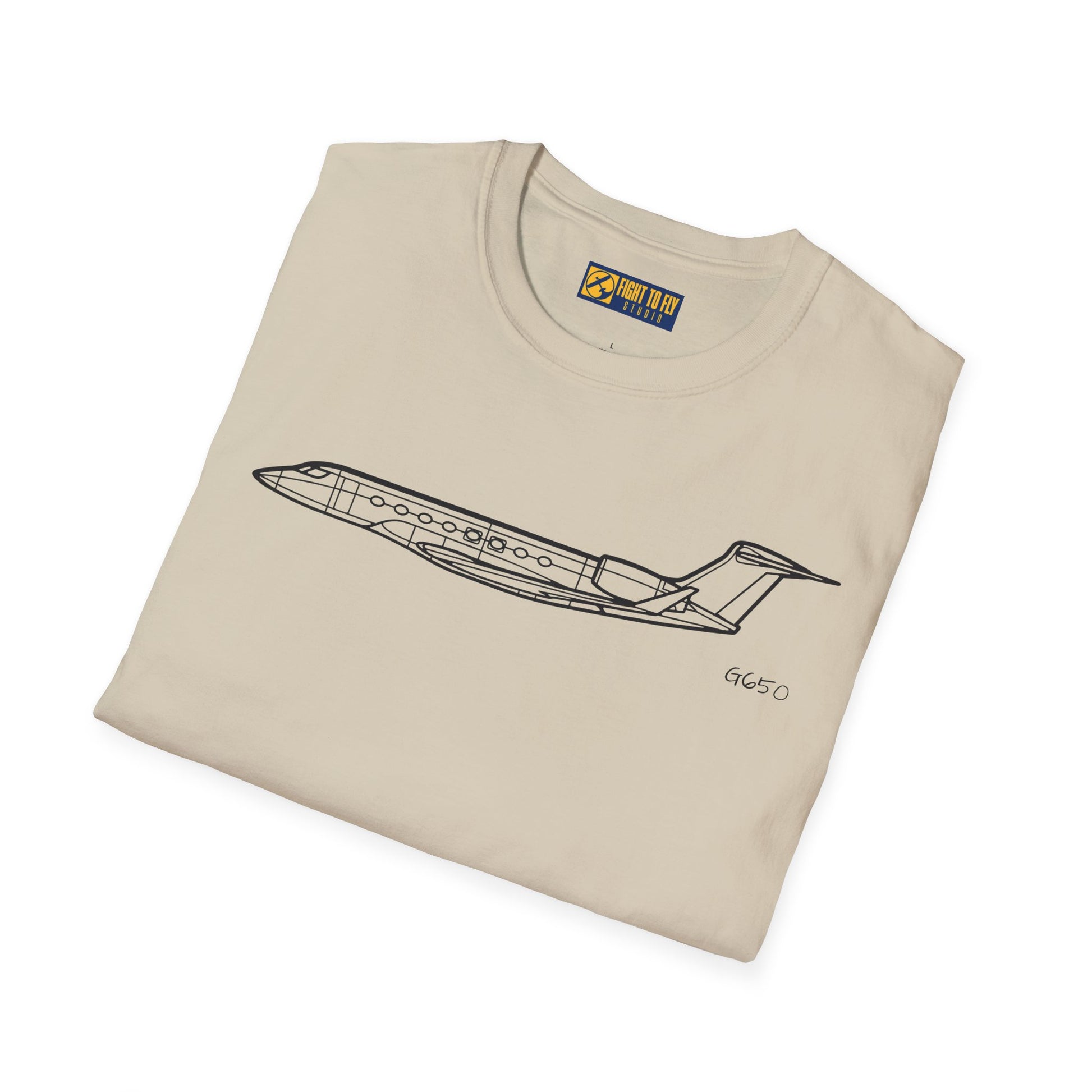 G650 T-Shirt – Gulfstream G650 Private Jet Side Profile Aviation Tee