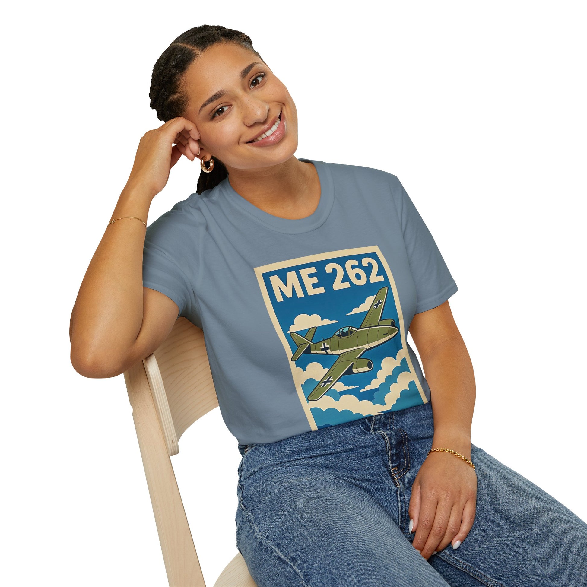 Me 262 Premium T-Shirt – WWII Jet Fighter Full Graphic Aviation Tee - Pilot gifts - warbird t-shirt