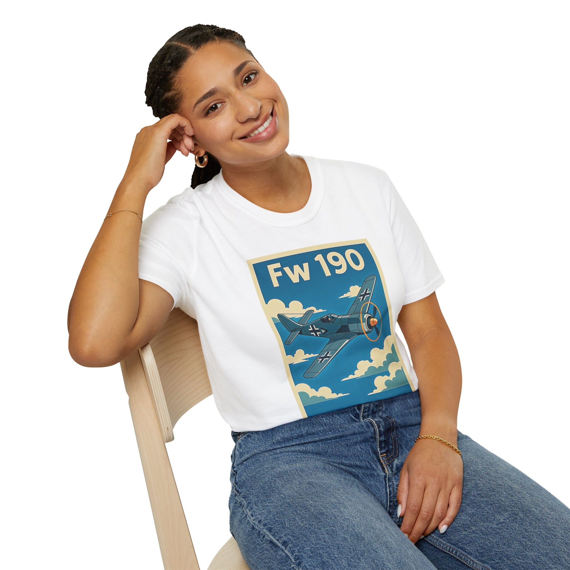 Fw 190 Premium T-Shirt – Focke-Wulf Fighter Full Graphic WWII Aviation Tee - Pilot gifts - warbird t-shirt
