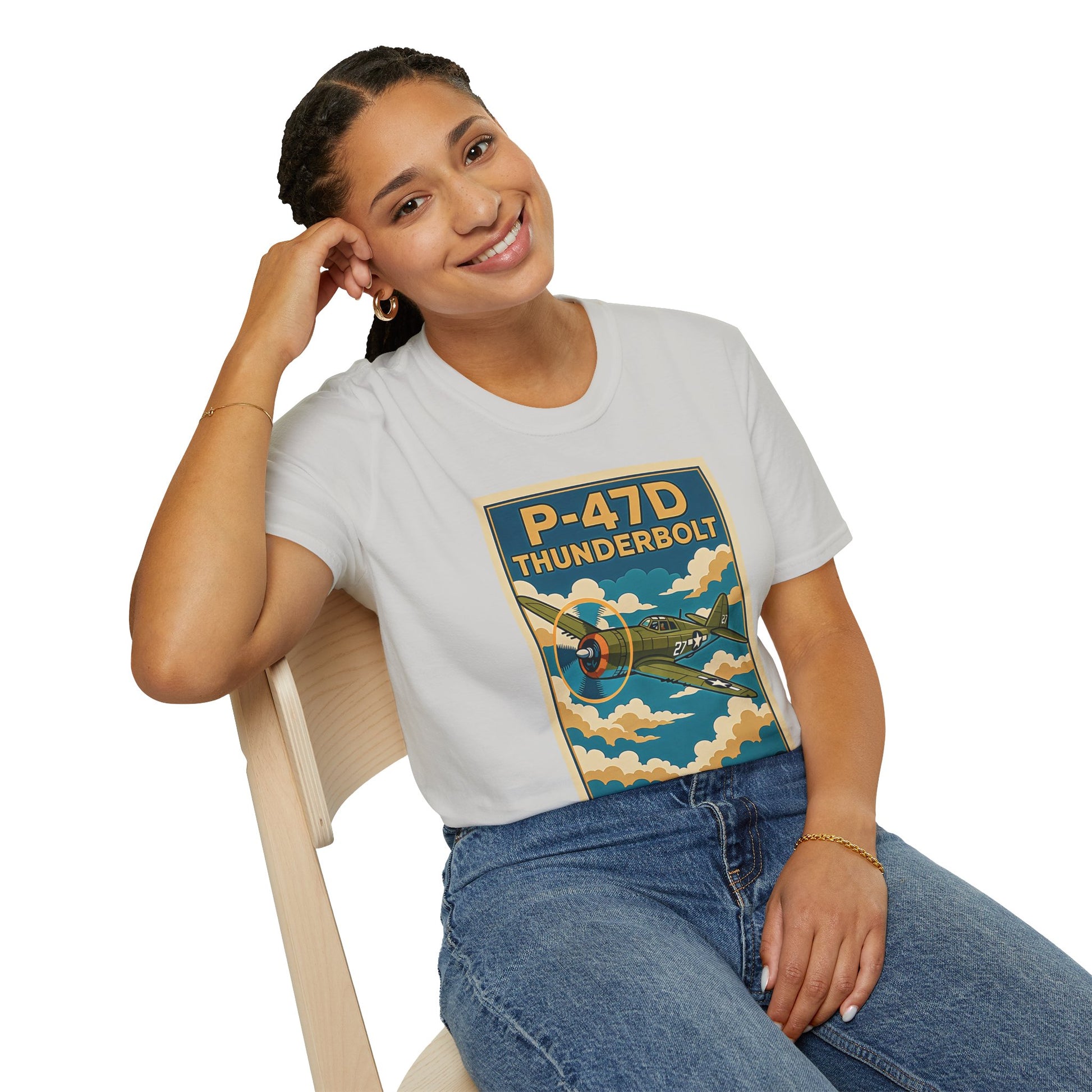 P-47D Premium T-Shirt – Thunderbolt WWII Fighter Full Graphic Aviation Tee - Pilot gifts - warbird t-shirt