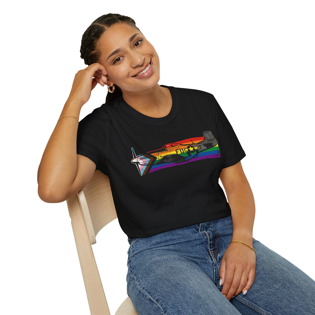 P-51 Mustang Progress Pride Vintage Warbird T-Shirt