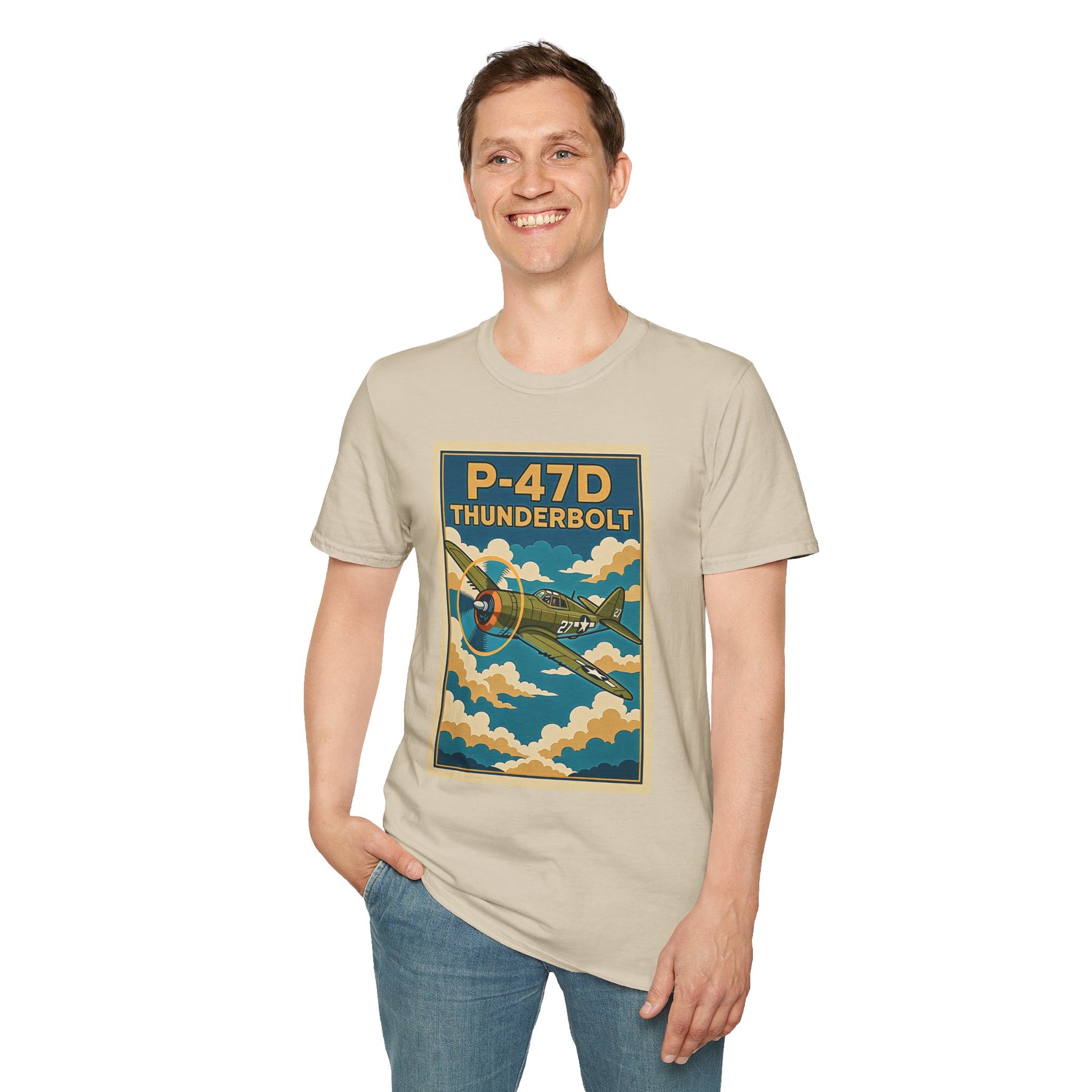 P-47D Premium T-Shirt – Thunderbolt WWII Fighter Full Graphic Aviation Tee - Pilot gifts - warbird t-shirt