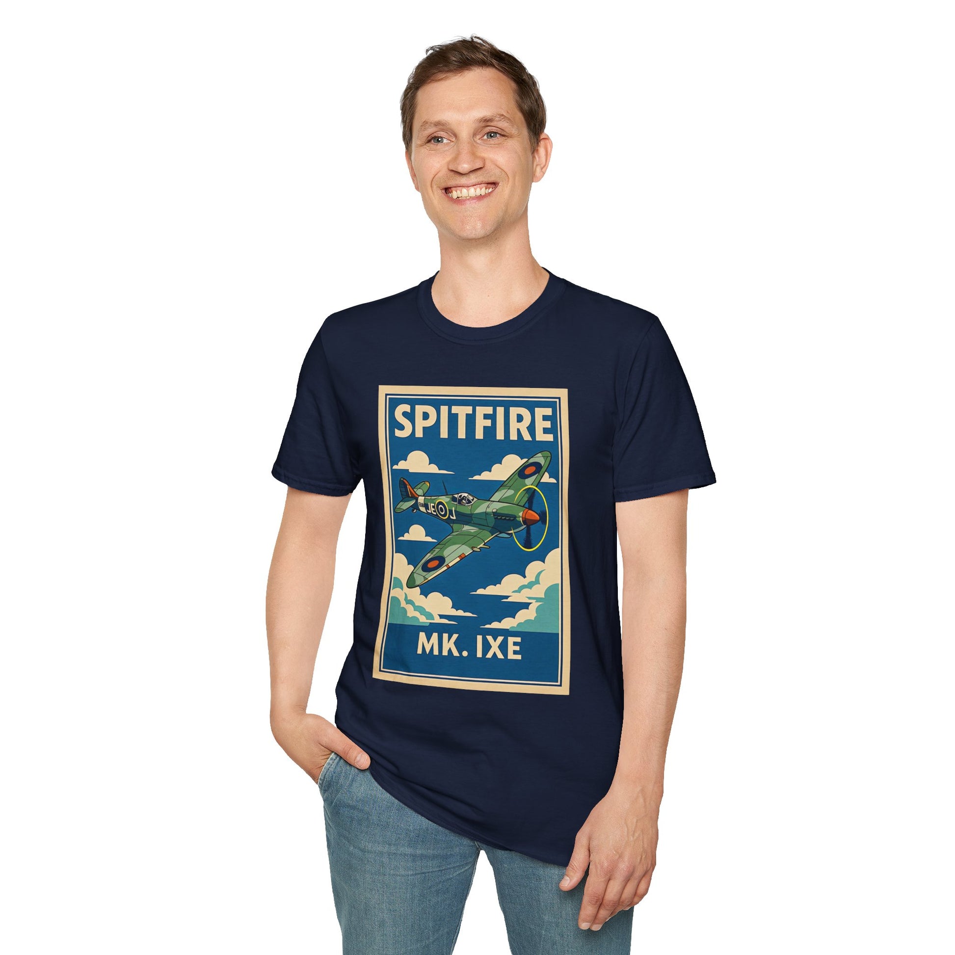 Spitfire Premium T-Shirt – British WWII Fighter Full Graphic Aviation Tee - Pilot gifts - warbird t-shirt