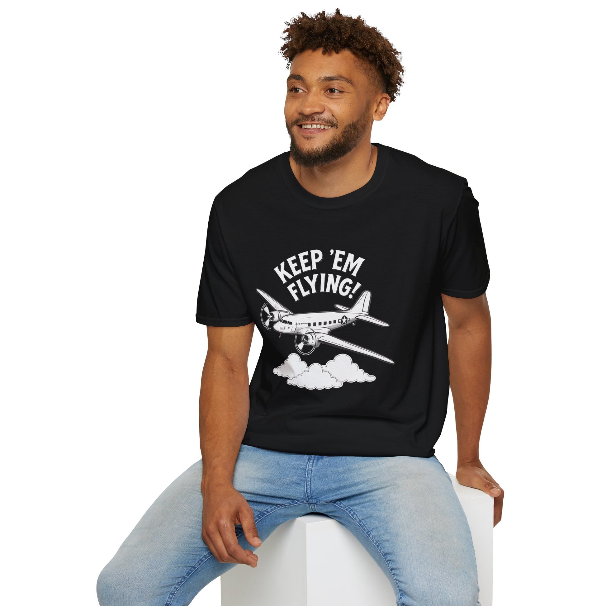 C-47 Premium T-Shirt – “Keep ’Em Flying!” WWII Transport Aircraft Graphic Tee - Pilot gifts - warbird t-shirt