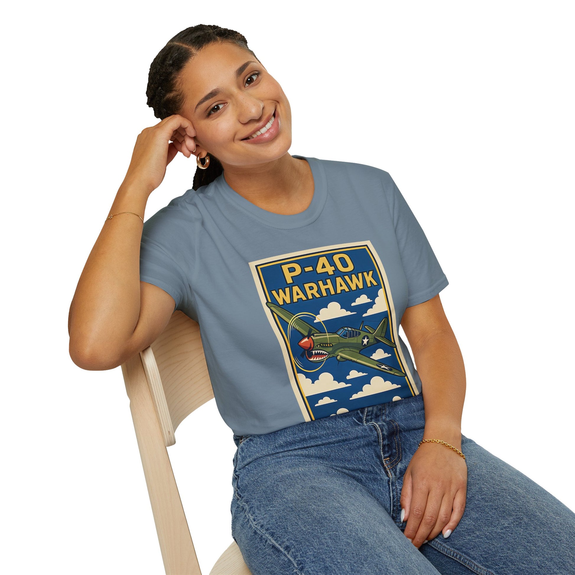 P-40 Premium T-Shirt – Iconic WWII Fighter Full Graphic Aviation Tee - Pilot gifts - warbird t-shirt