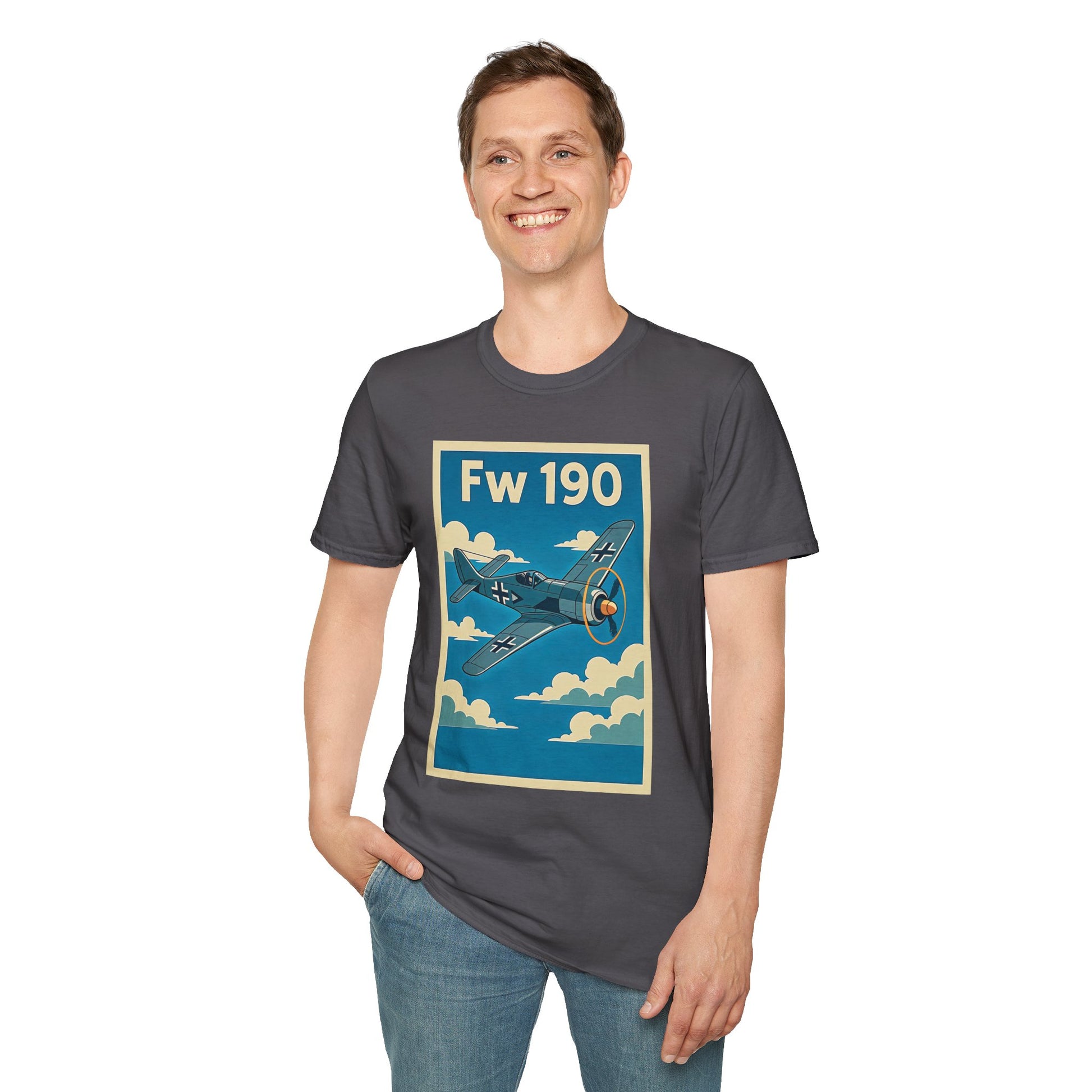 Fw 190 Premium T-Shirt – Focke-Wulf Fighter Full Graphic WWII Aviation Tee - Pilot gifts - warbird t-shirt