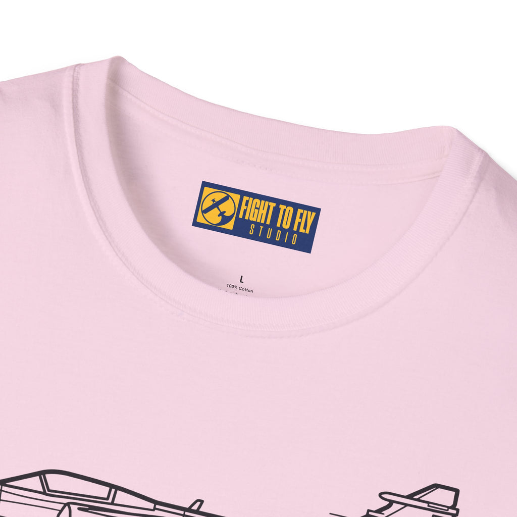 JAS 39 T-Shirt – JAS 39 Multirole Fighter Jet Side Profile Aviation Tee