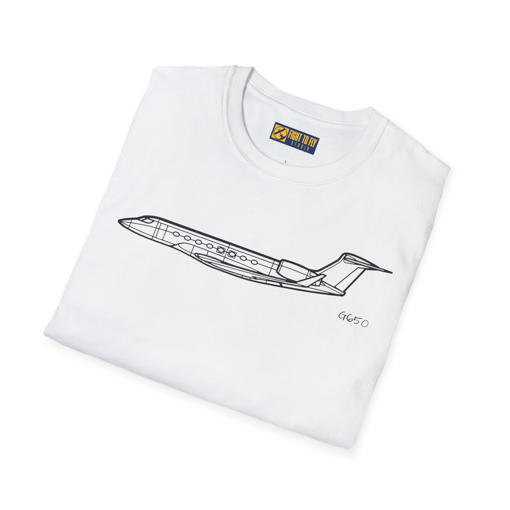 G650 T-Shirt – Gulfstream G650 Private Jet Side Profile Aviation Tee