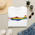 P-51 Mustang Progress Pride Airplane Silhouette T-Shirt