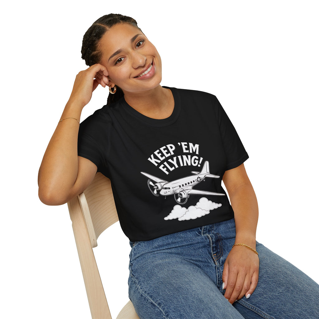 C-47 Premium T-Shirt – “Keep ’Em Flying!” WWII Transport Aircraft Graphic Tee - Pilot gifts - warbird t-shirt