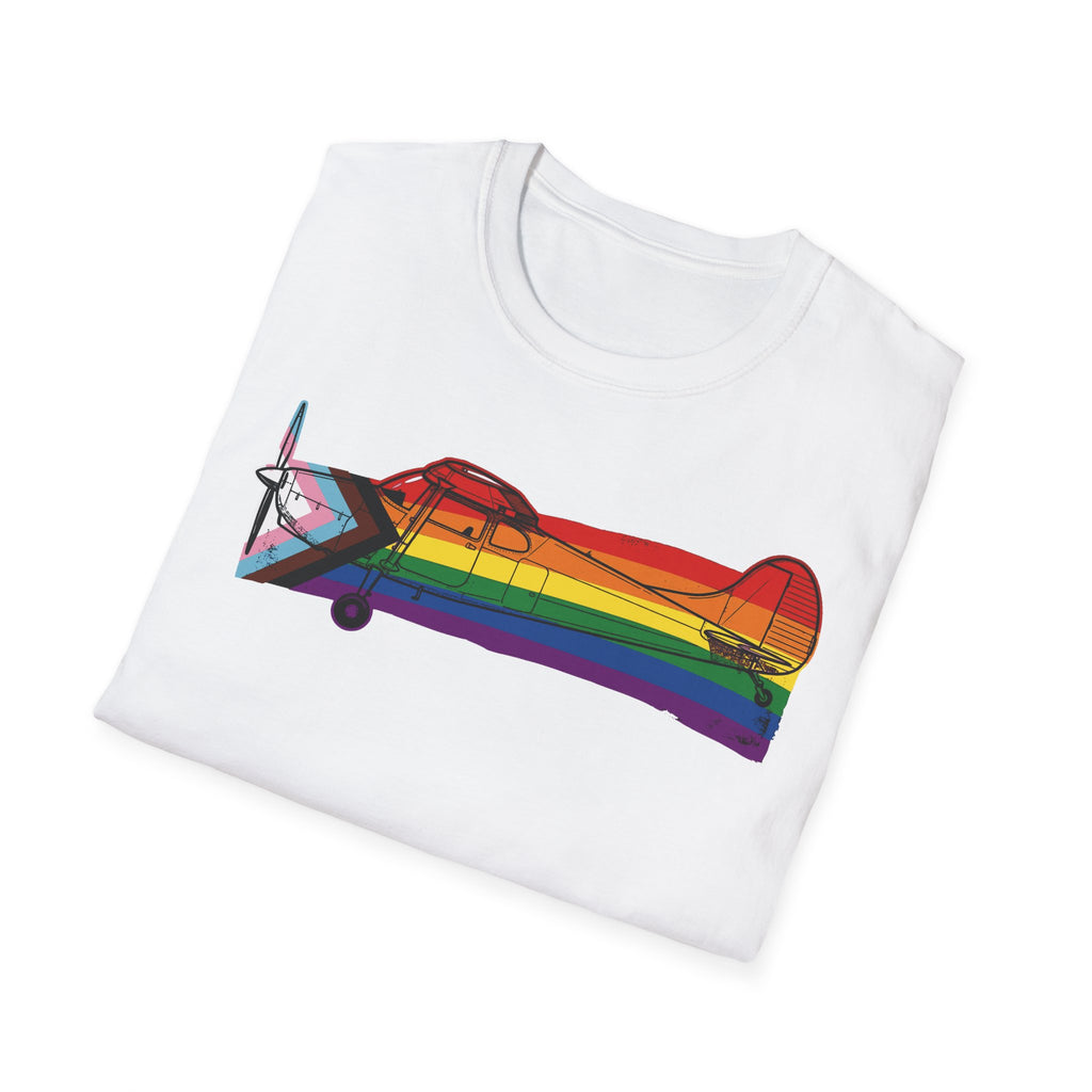 Title Cessna 170 Progress Pride Vintage Airplane Ribbo T-Shirt
