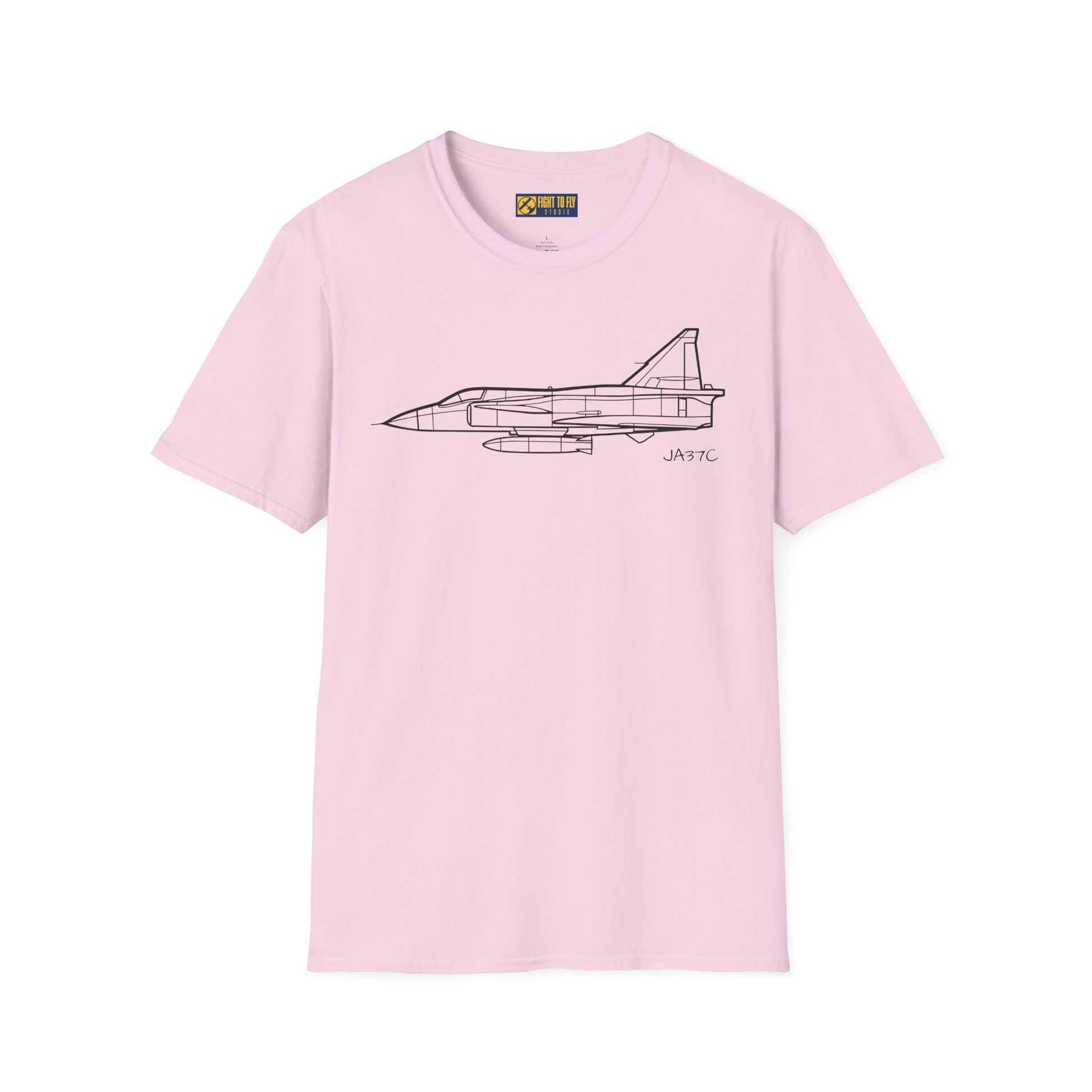 JA37C T-Shirt – JA37C Cold War Fighter Jet Side Profile Aviation Tee
