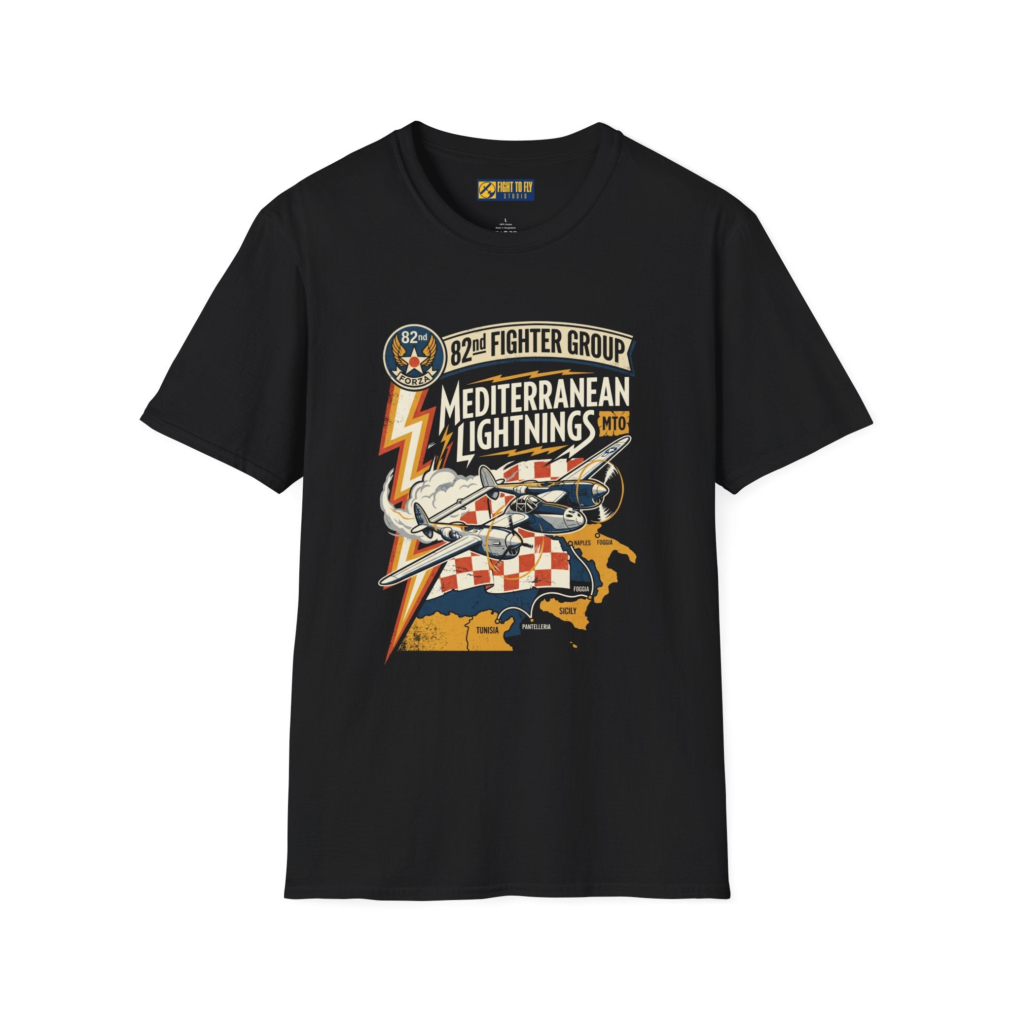 82nd Fighter Group Mediterranean Lightnings Tee