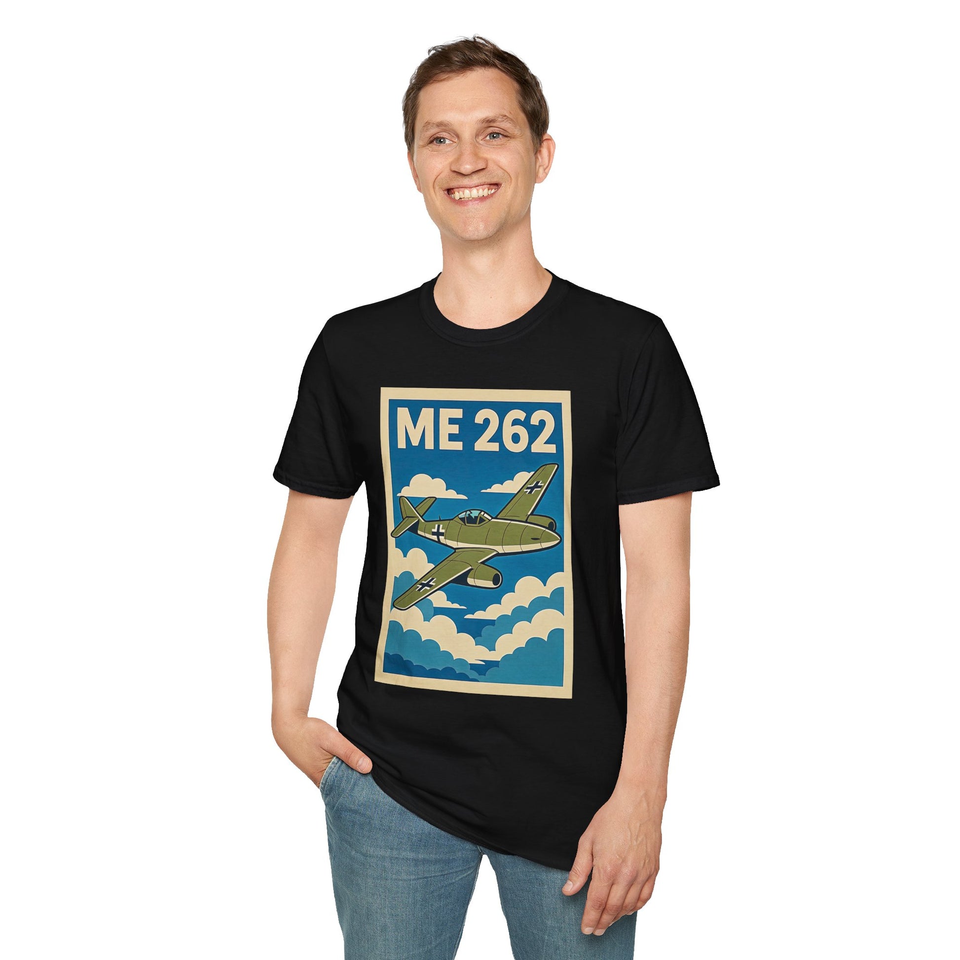 Me 262 Premium T-Shirt – WWII Jet Fighter Full Graphic Aviation Tee - Pilot gifts - warbird t-shirt