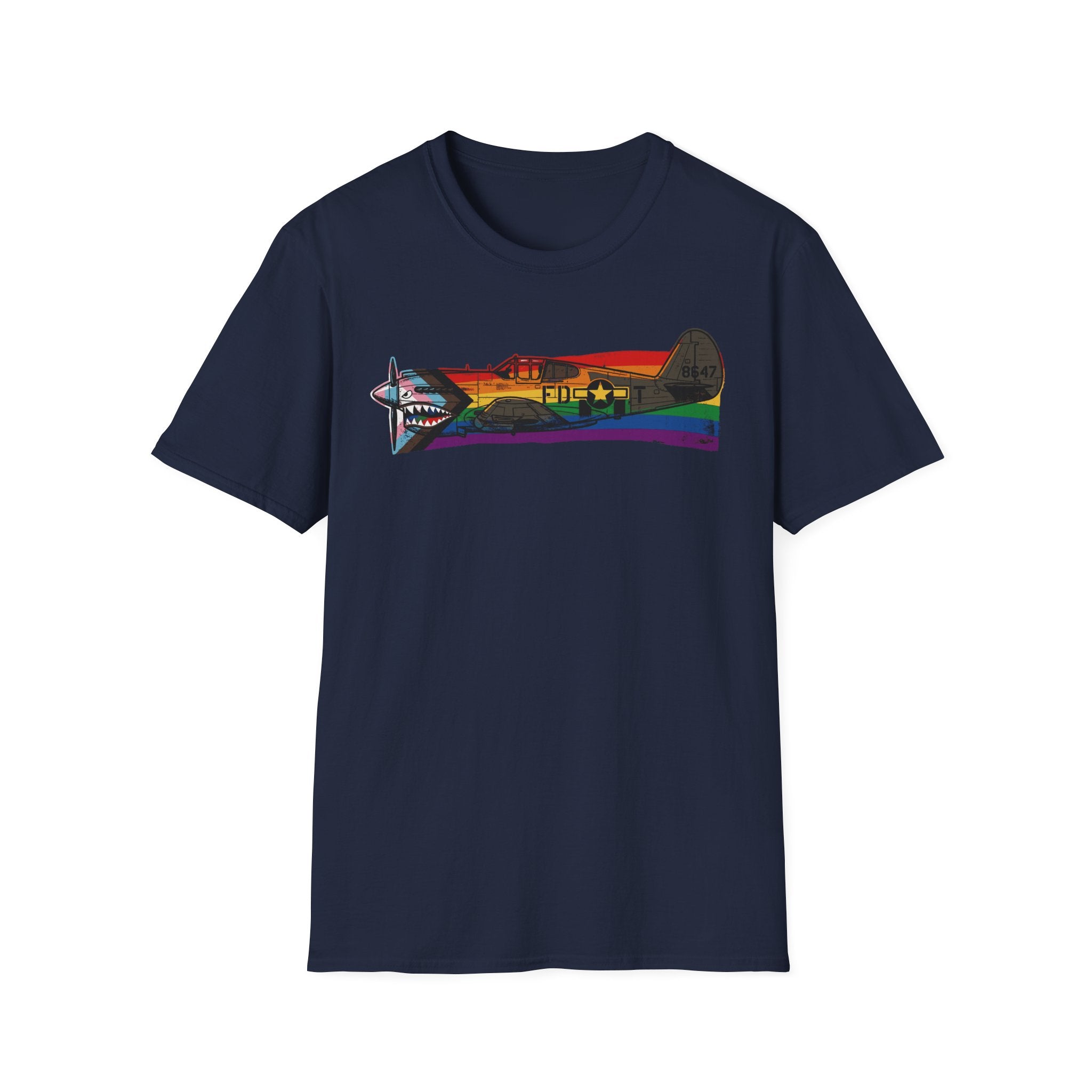 P-40 Warhawk Progress Pride Vintage Warbird T-Shirt