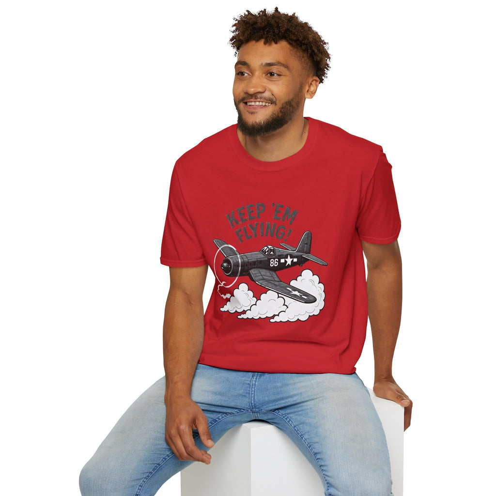 F4U Corsair Premium T-Shirt – “Keep ’Em Flying!” Bent-Wing WWII Fighter Tee - Pilot gifts - warbird t-shirt