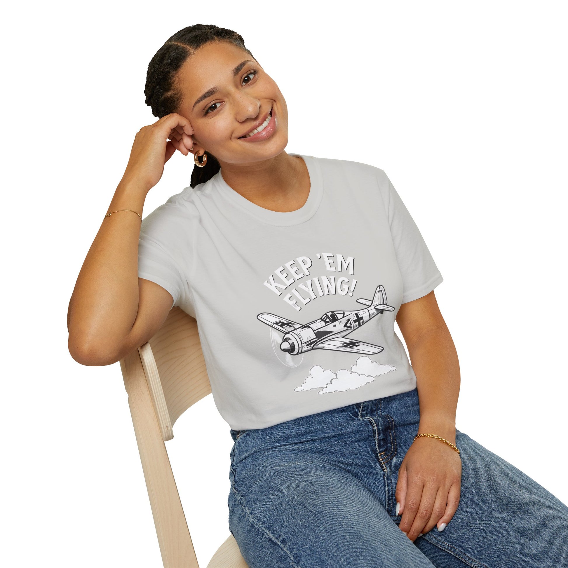 Fw 190 Premium T-Shirt – “Keep ’Em Flying!” WWII Fighter Graphic Tee - Pilot gifts - warbird t-shirt