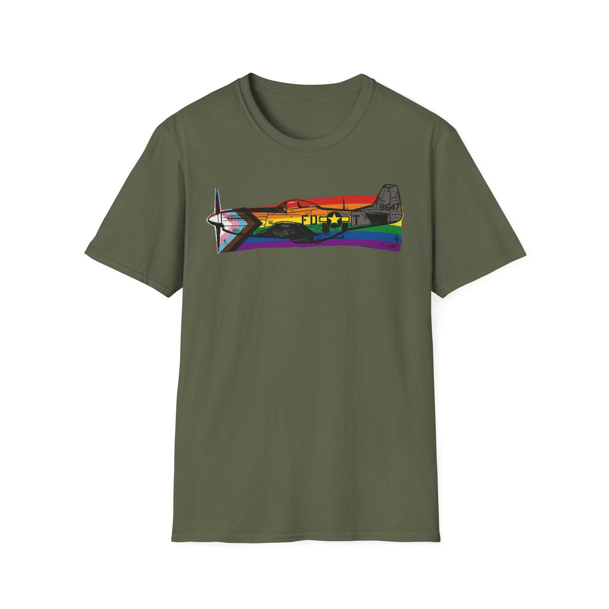 P-51 Mustang Progress Pride Vintage Warbird T-Shirt