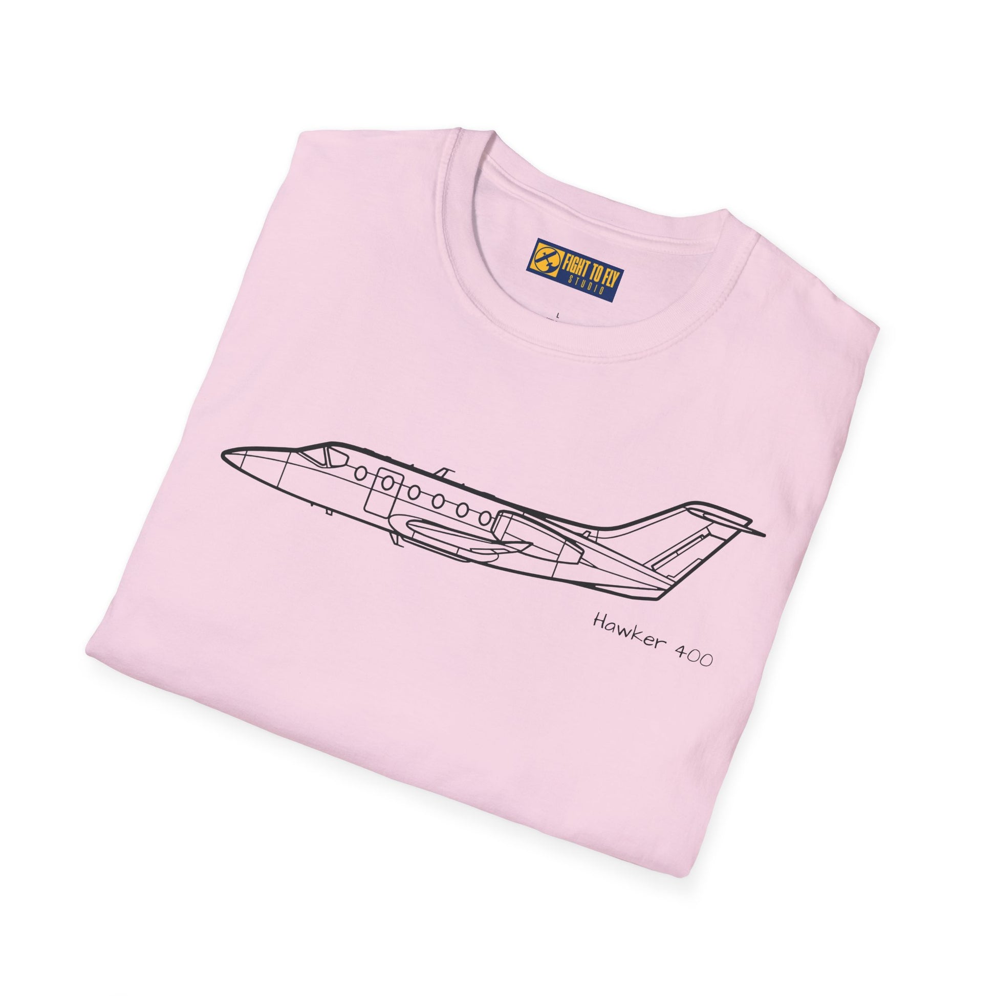 Hawker 400 T-Shirt – Hawker 400 Light Business Jet Side Profile Aviation Tee