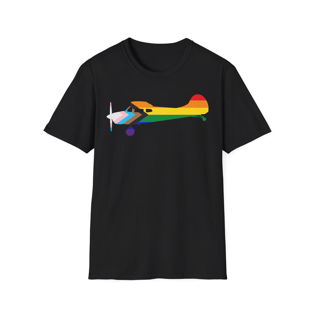 Cessna 170 Progress Pride Airplane Silhouette T-Shirt