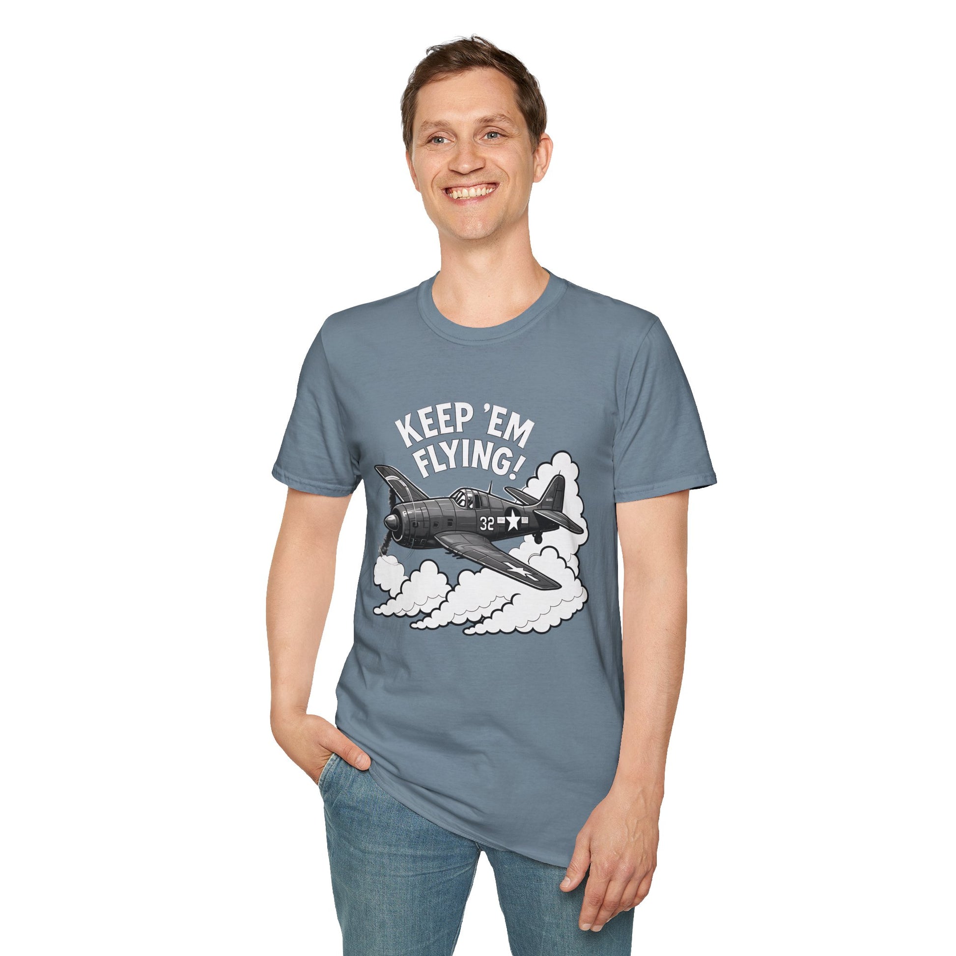 F6F Hellcat Premium T-Shirt – “Keep ’Em Flying!” WWII Naval Fighter Graphic Tee - Pilot gifts - warbird t-shirt