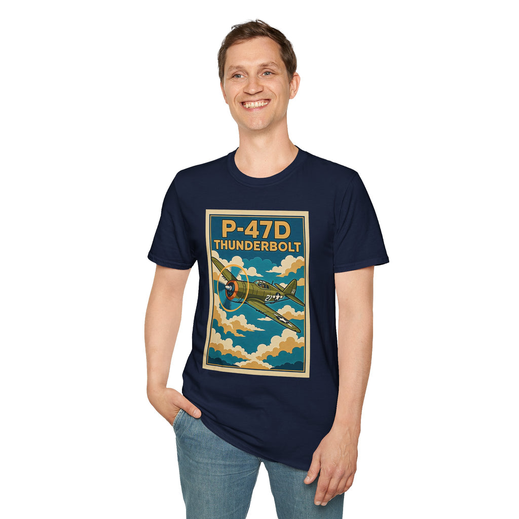 P-47D Premium T-Shirt – Thunderbolt WWII Fighter Full Graphic Aviation Tee - Pilot gifts - warbird t-shirt