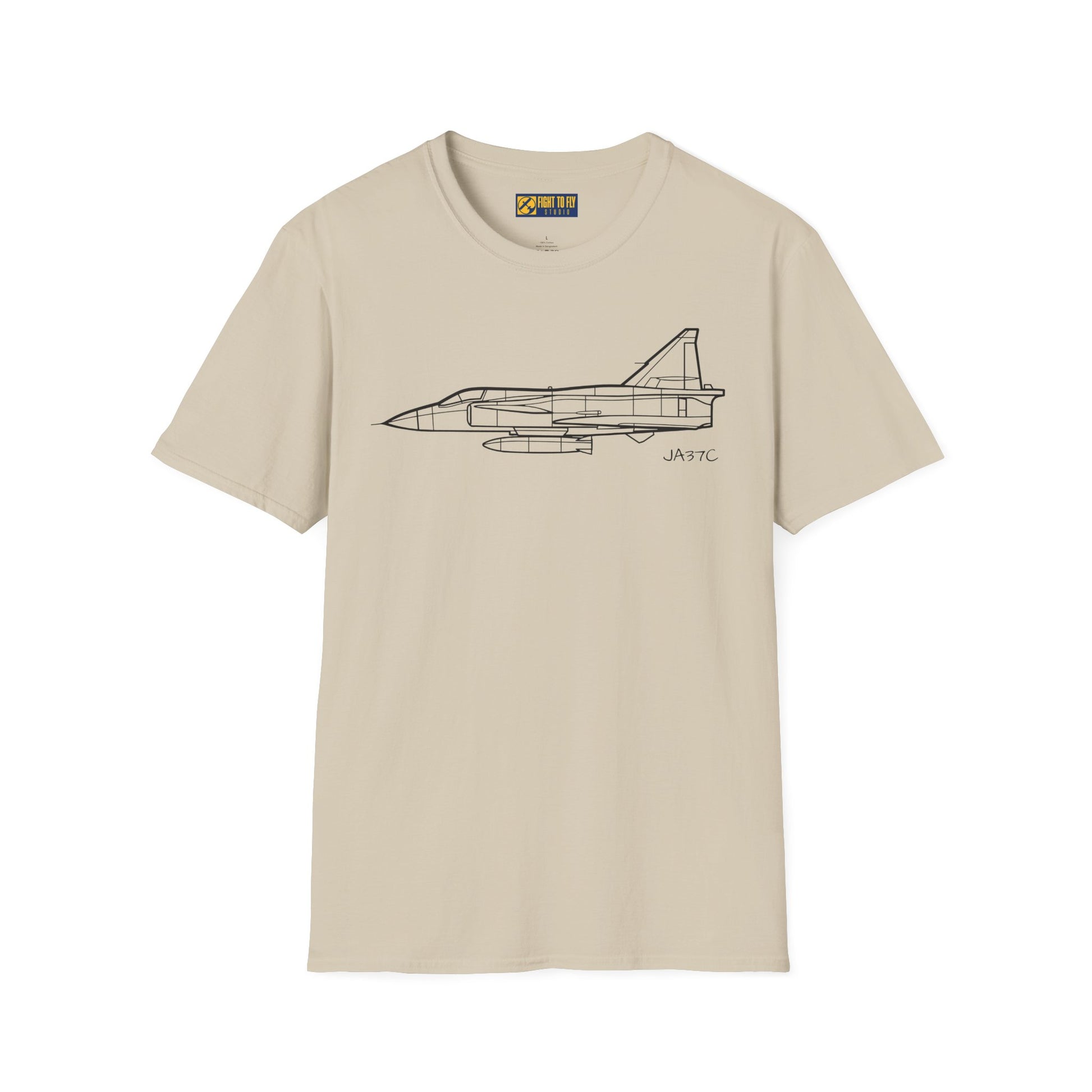 JA37C T-Shirt – JA37C Cold War Fighter Jet Side Profile Aviation Tee