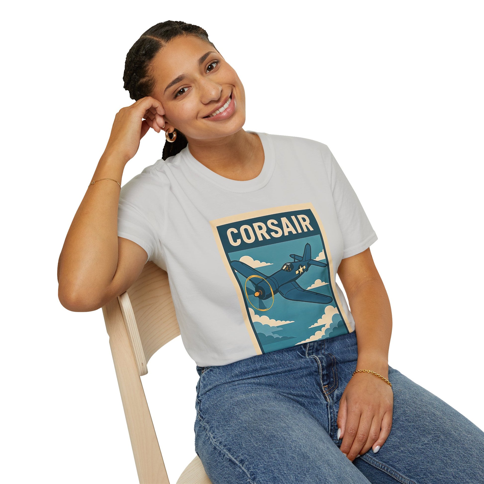 F4U Corsair Premium T-Shirt – Bent-Wing Fighter Full Graphic WWII Aviation Tee - Pilot gifts - warbird t-shirt