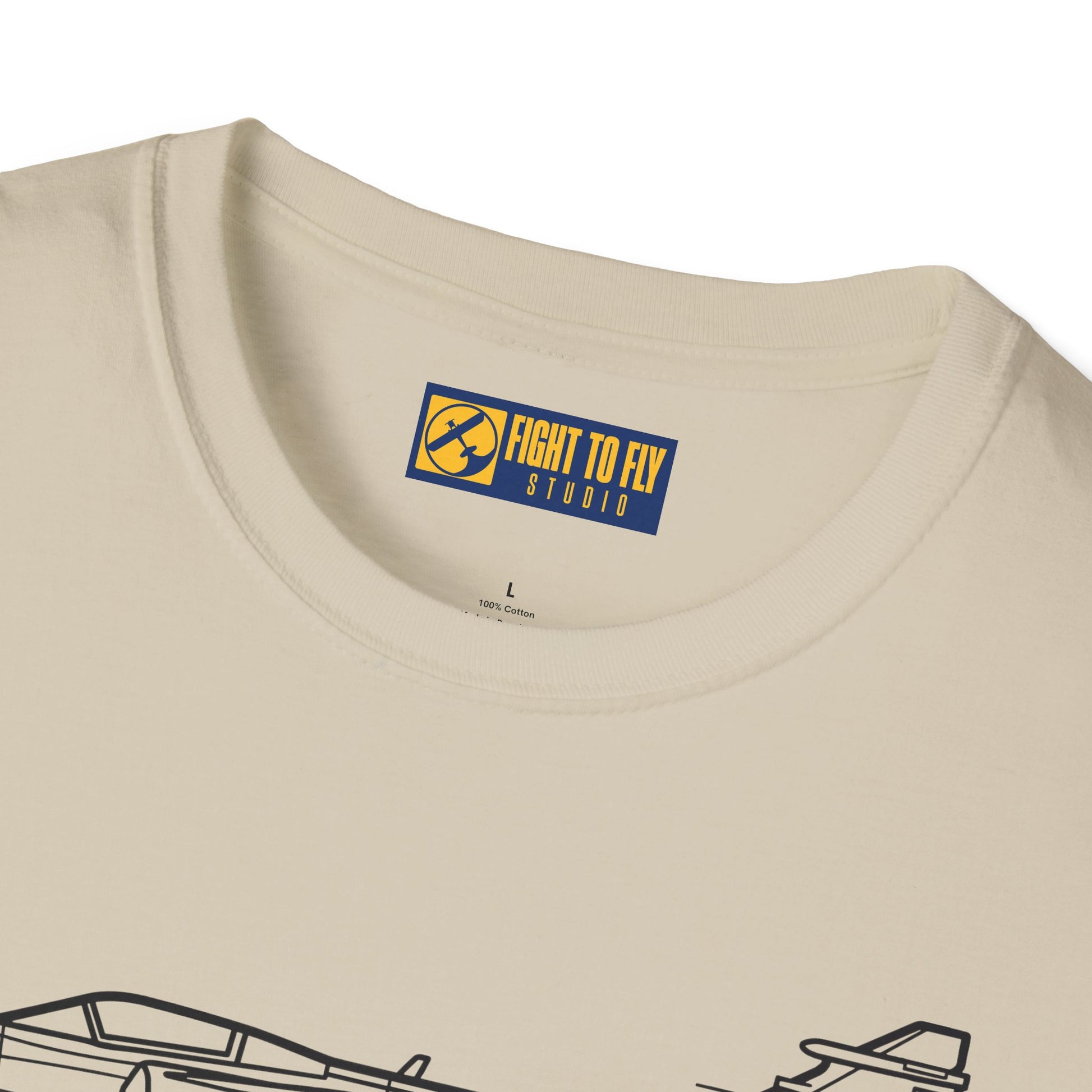 JAS 39 T-Shirt – JAS 39 Multirole Fighter Jet Side Profile Aviation Tee