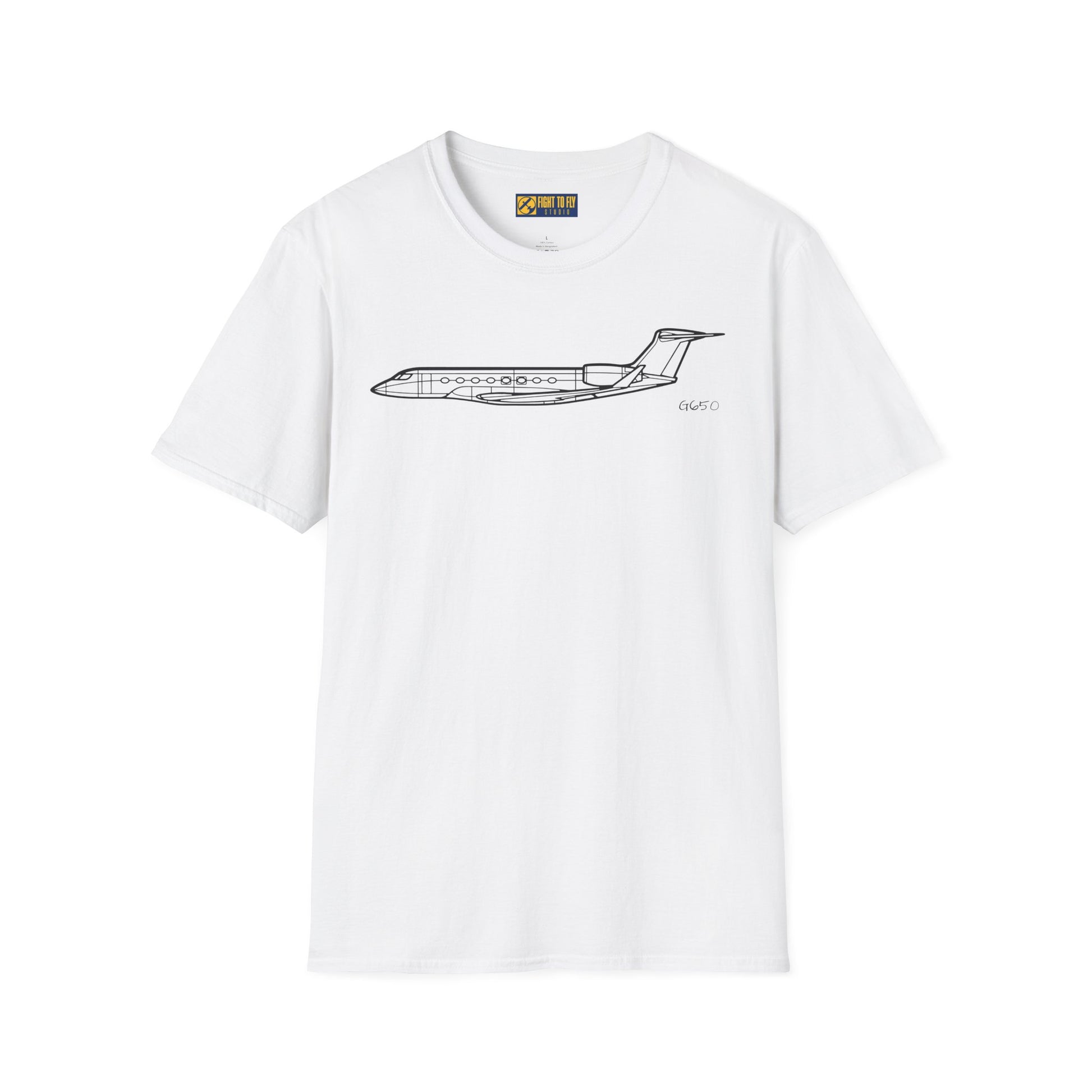 G650 T-Shirt – Gulfstream G650 Private Jet Side Profile Aviation Tee