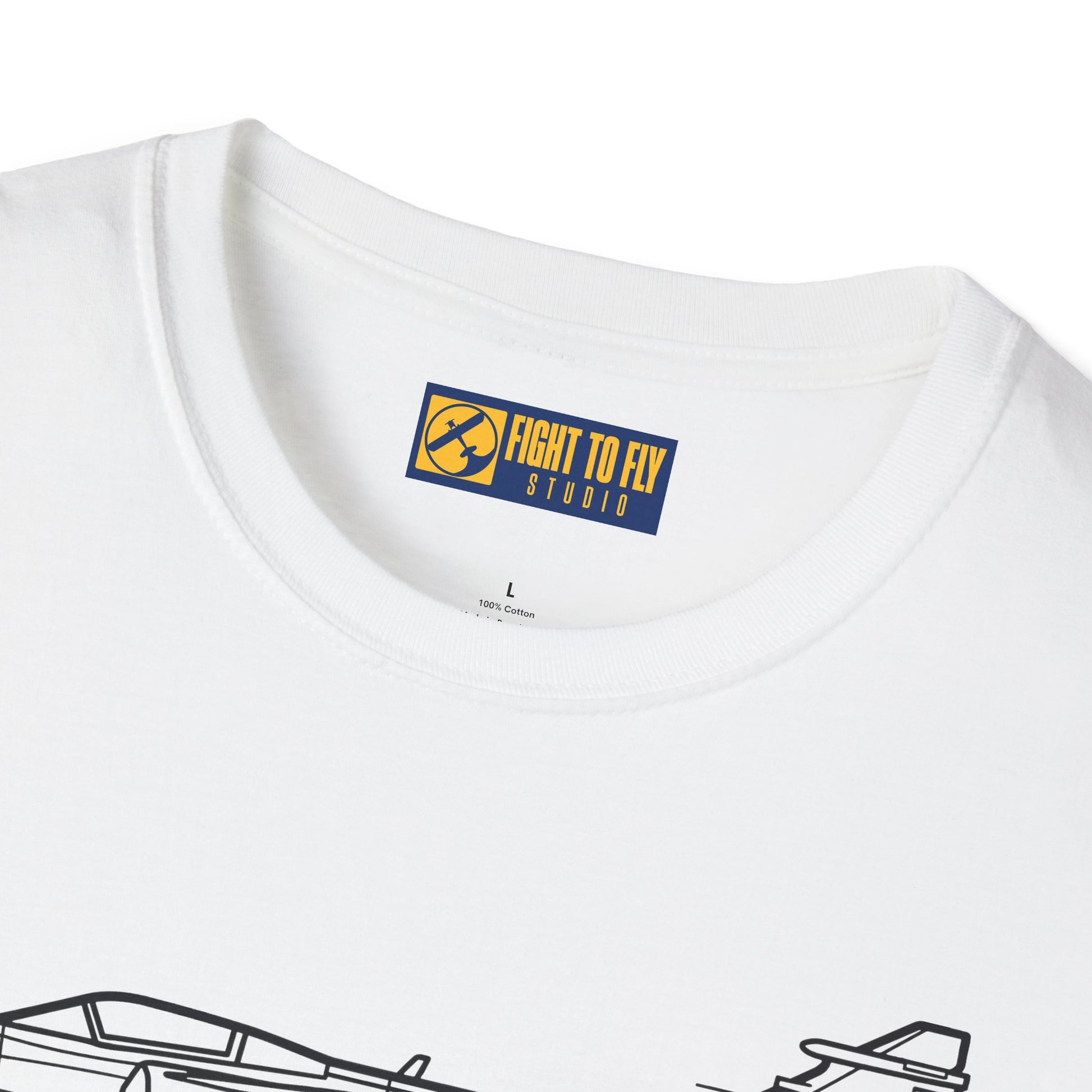 JAS 39 T-Shirt – JAS 39 Multirole Fighter Jet Side Profile Aviation Tee